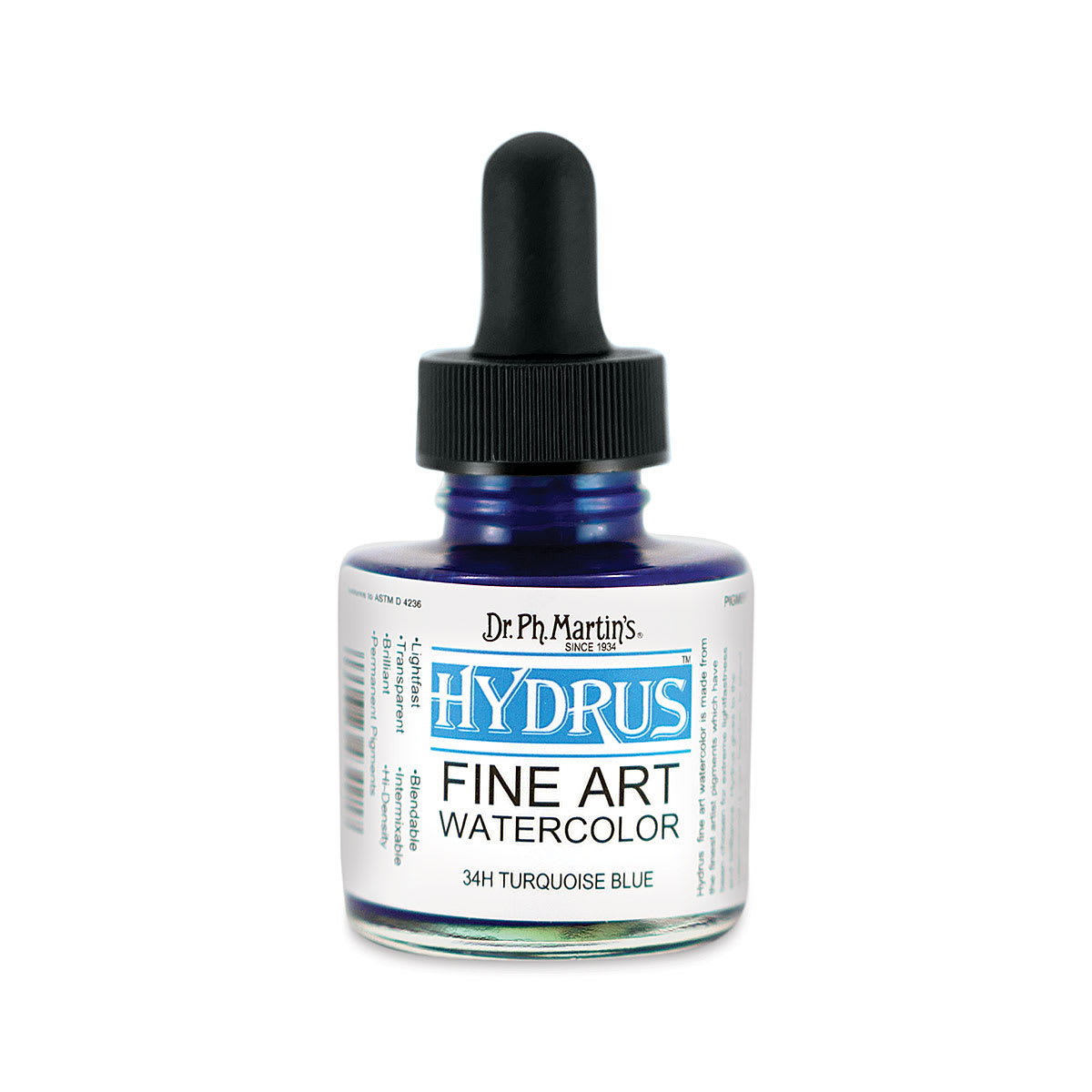 Dr. Ph. Martin's Hydrus Fine Art Liquid Watercolors - Turquoise, 1 oz bottle