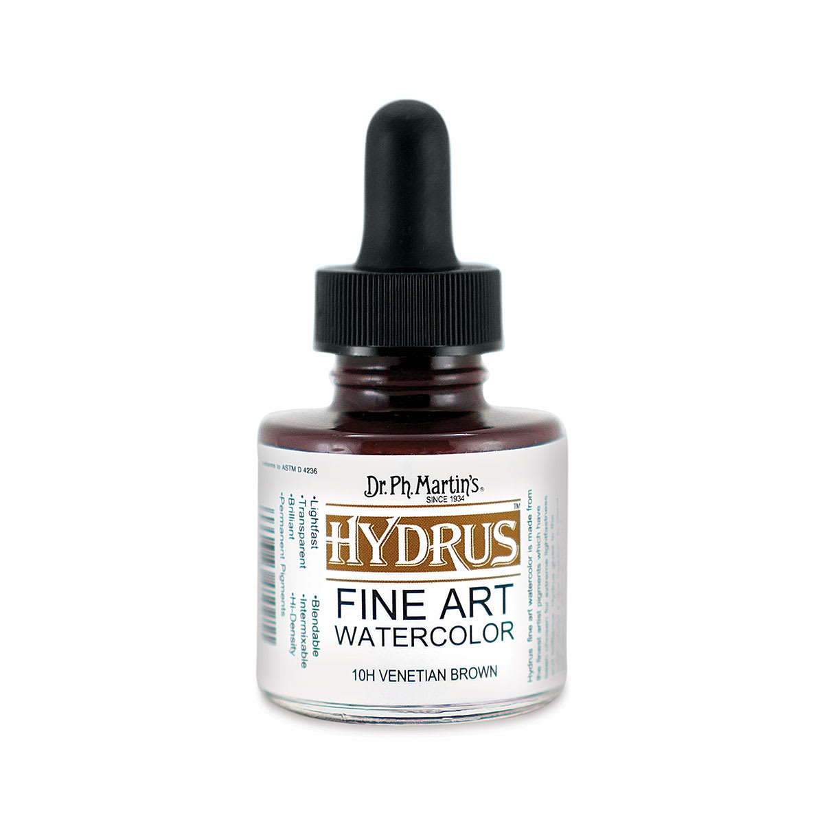 Dr. Ph. Martin's Hydrus Fine Art Liquid Watercolors - Venetian Brown, 1 oz bottle