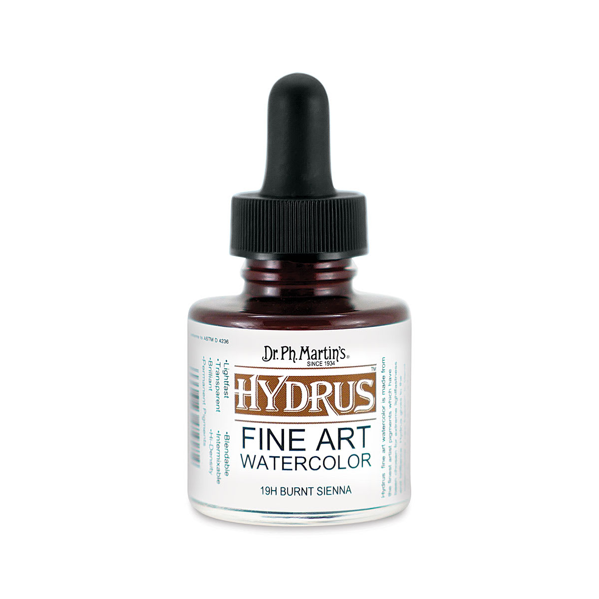 Dr. Ph. Martin's Hydrus Fine Art Liquid Watercolors - Burnt Sienna, 1 oz bottle Dr. Ph. Martin's Hydrus Fine Art Liquid Watercolors - Burnt Sienna, 1 oz bottle