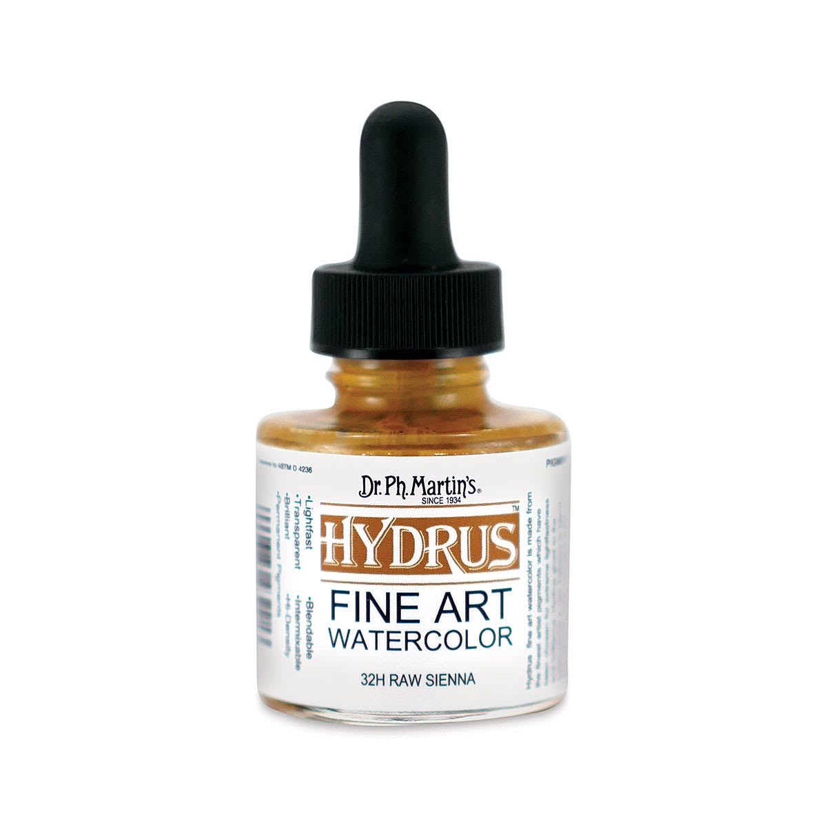 Dr. Ph. Martin's Hydrus Fine Art Liquid Watercolors - Raw Sienna, 1 oz bottle