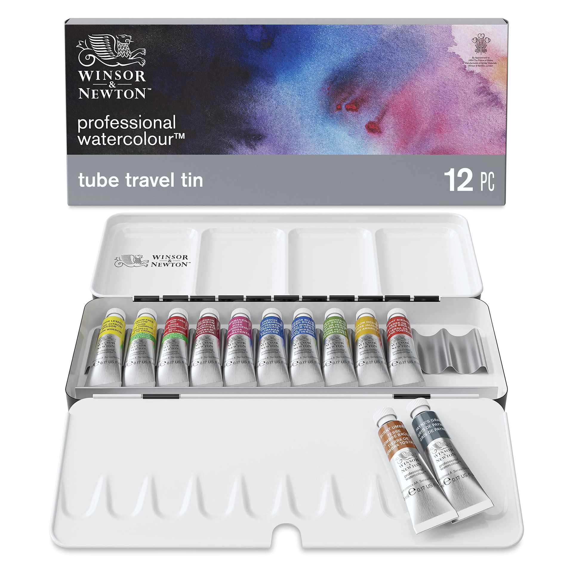 Winsor & Newton Professional Watercolor - Set of 12, Travel Tin, Assorted Colors, 5 ml Tubes Winsor & Newton Professional Watercolor - Set of 12, Travel Tin, Assorted Colors, 5 ml Tubes