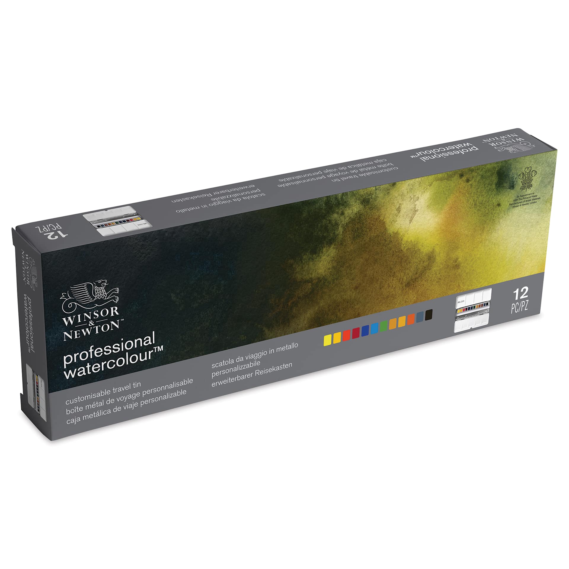 Winsor & Newton Professional Watercolor – Customizable Travel Tin, Set of 12 (Package) Winsor & Newton Professional Watercolor – Customizable Travel Tin, Set of 12 (Package)