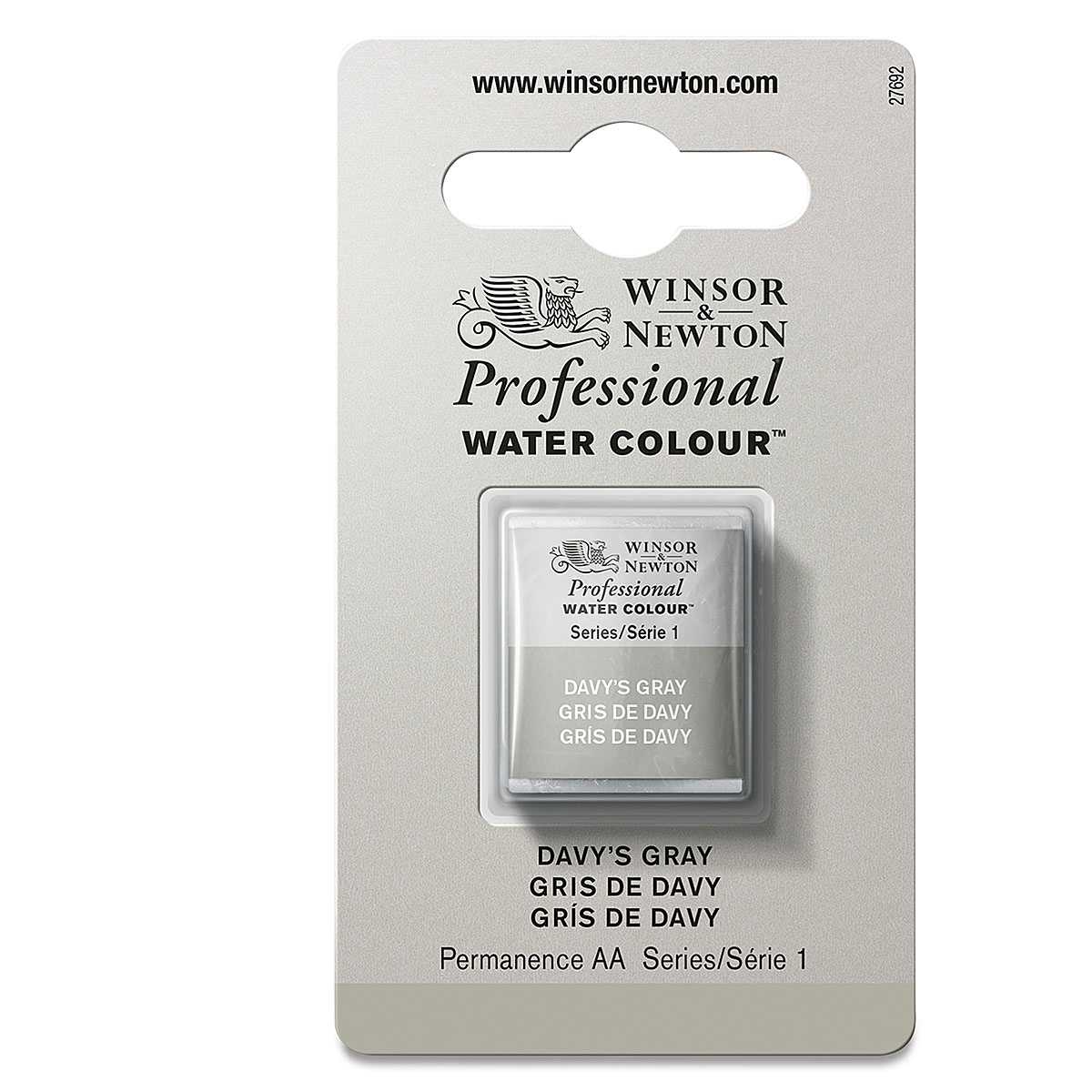 Winsor & Newton Professional Watercolor - Davy's Gray, Half Pan