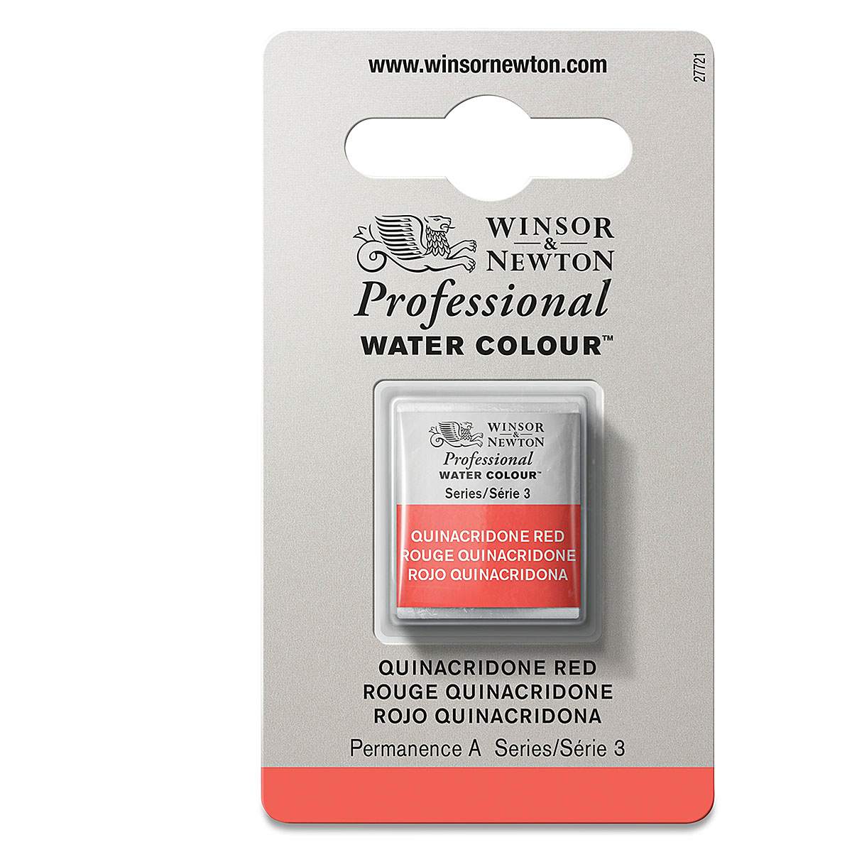 Winsor & Newton Professional Watercolor - Quinacridone Red, Half Pan