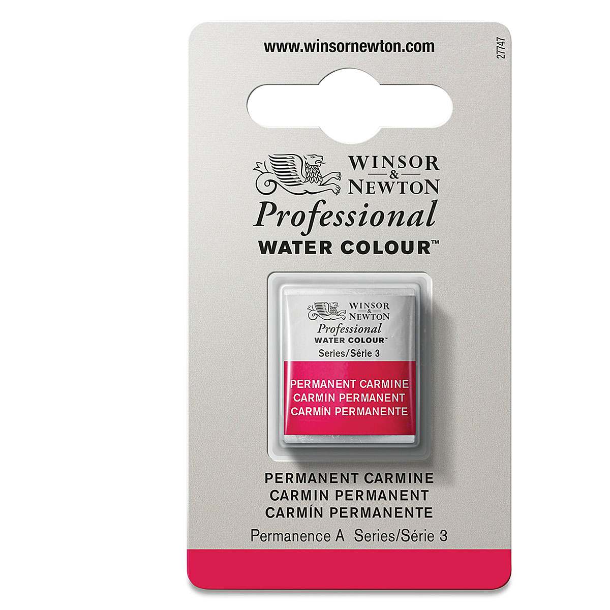 Winsor & Newton Professional Watercolor - Permanent Carmine, Half Pan