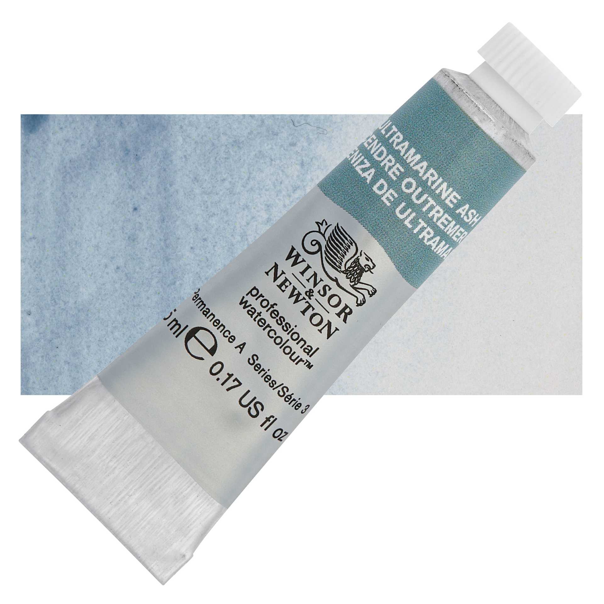 Winsor & Newton Professional Watercolor - Ultramarine Ash, 5 ml tube and swatch