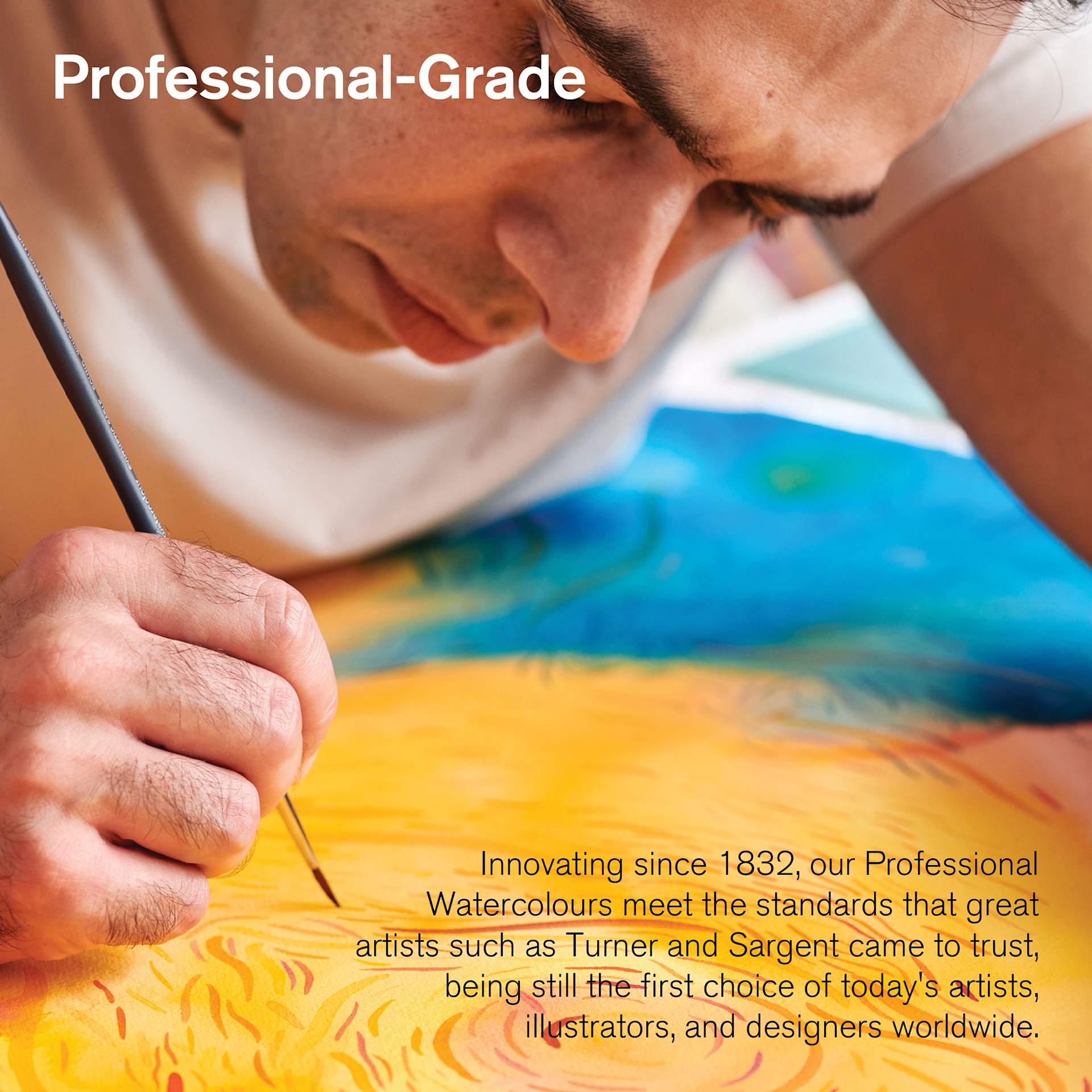 Winsor & Newton Professional Watercolor are professional grade paints. Since 1832, Winsor and Newton Professional Watercolors meet the standards of past great artists, while still being the first choice of today's artists.