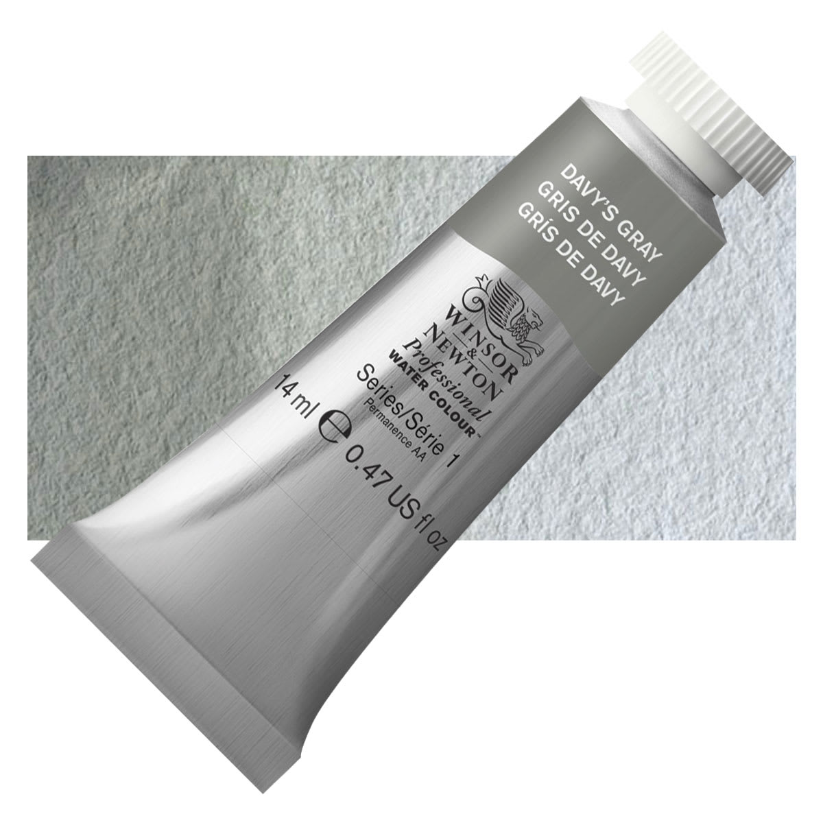 Winsor & Newton Professional Watercolor - Davy's Gray, 14 ml Tube and swatch