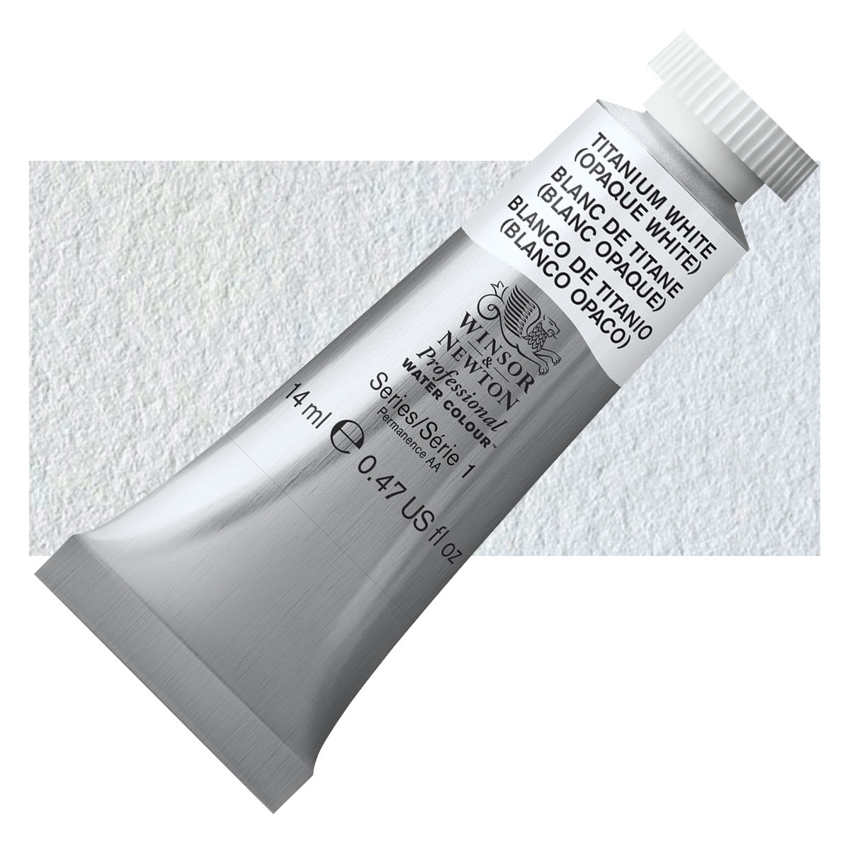 Winsor & Newton Professional Watercolor - Titanium White, 14 ml tube and swatch