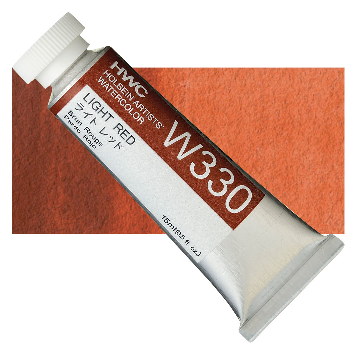 Holbein Artists' Watercolor - Light Red, 15 ml tube and swatch Holbein Artists' Watercolor - Light Red, 15 ml tube and swatch