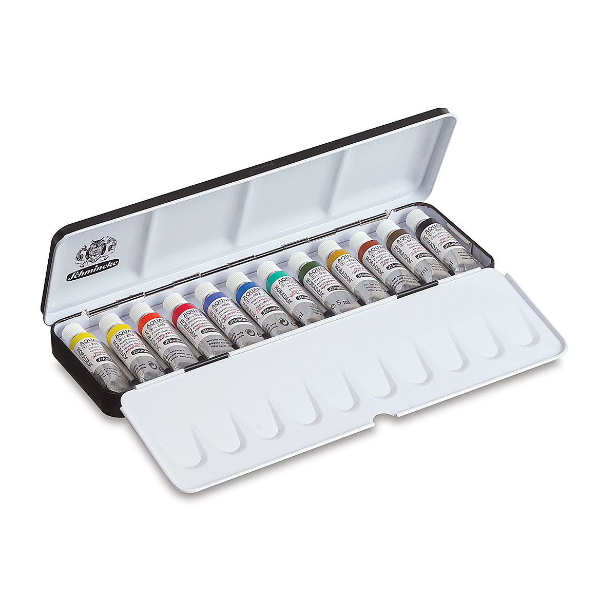 Schmincke Horadam Aquarell Artist Watercolors - Open 12 pc Assorted Colors Tin with foldout palette Schmincke Horadam Aquarell Artist Watercolors - Open 12 pc Assorted Colors Tin with foldout palette