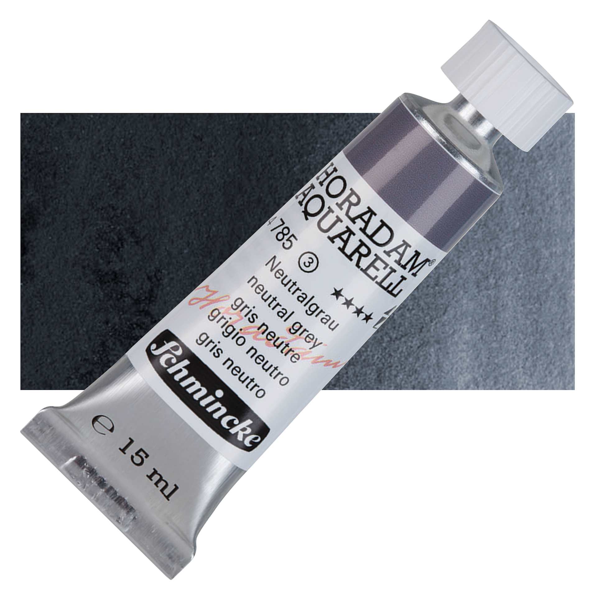 Schmincke Horadam Aquarell Watercolor - Neutral Grey, 15 ml tube and swatch Schmincke Horadam Aquarell Watercolor - Neutral Grey, 15 ml tube and swatch