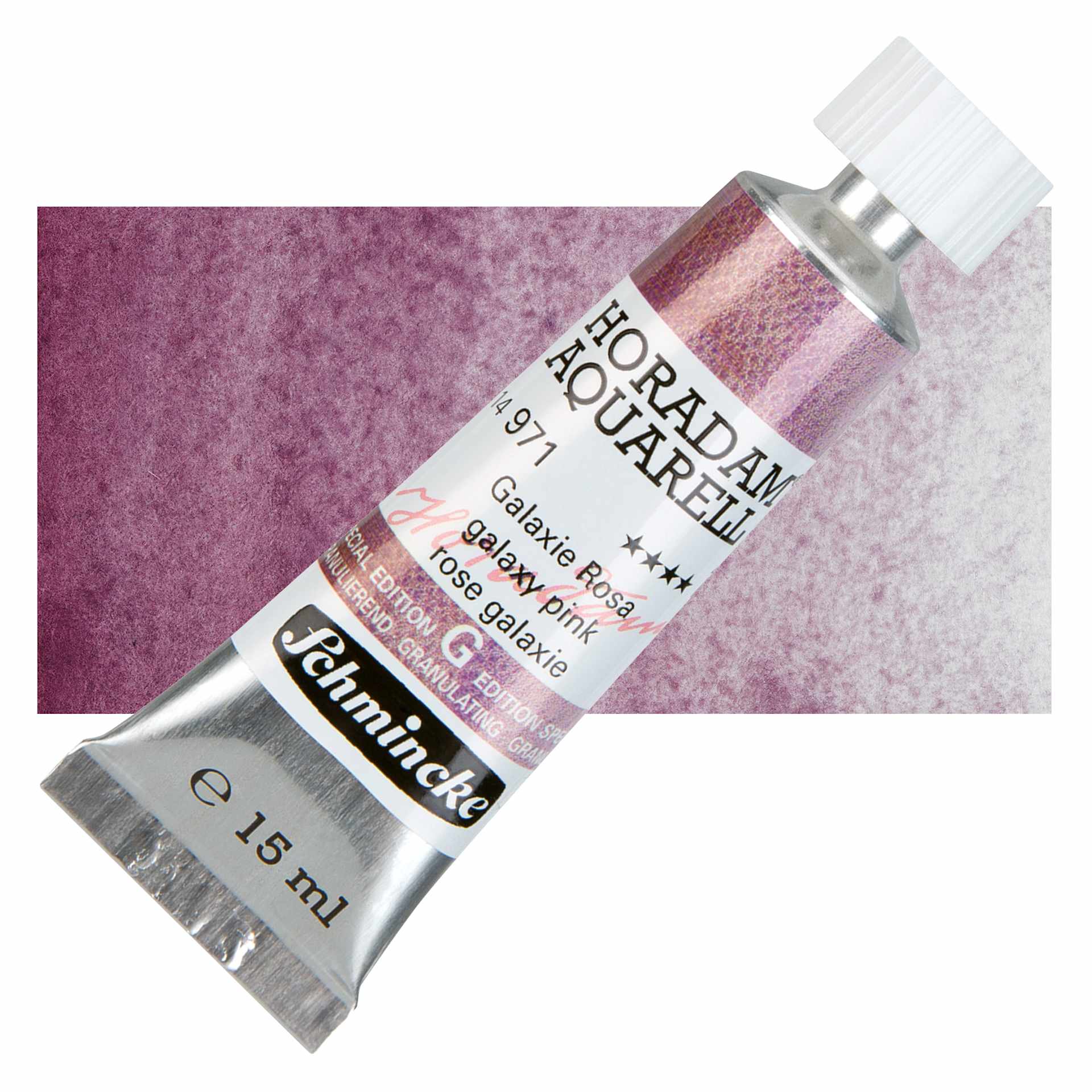 Schmincke Horadam Aquarell Artist Watercolor - Galaxy Pink, 15 ml, Tube and swatch