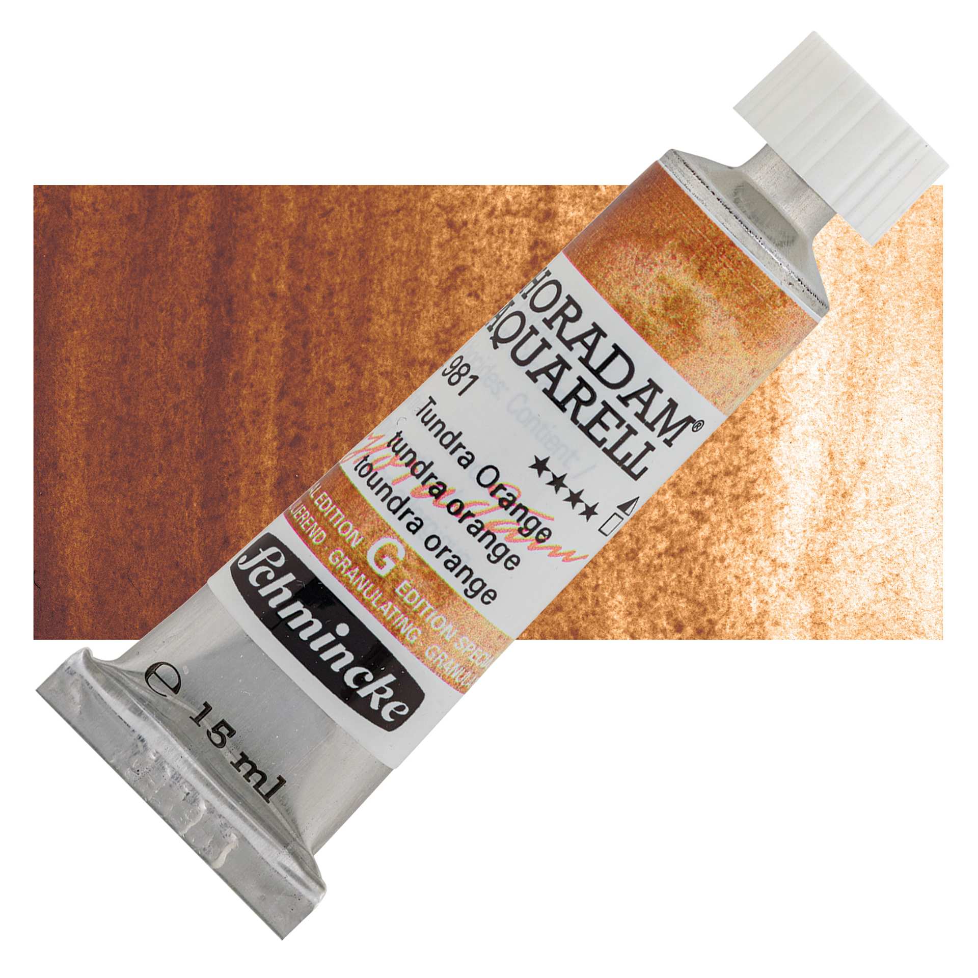 Schmincke Horadam Aquarell Artist Watercolor - Tundra Orange, 15 ml, Tube and swatch