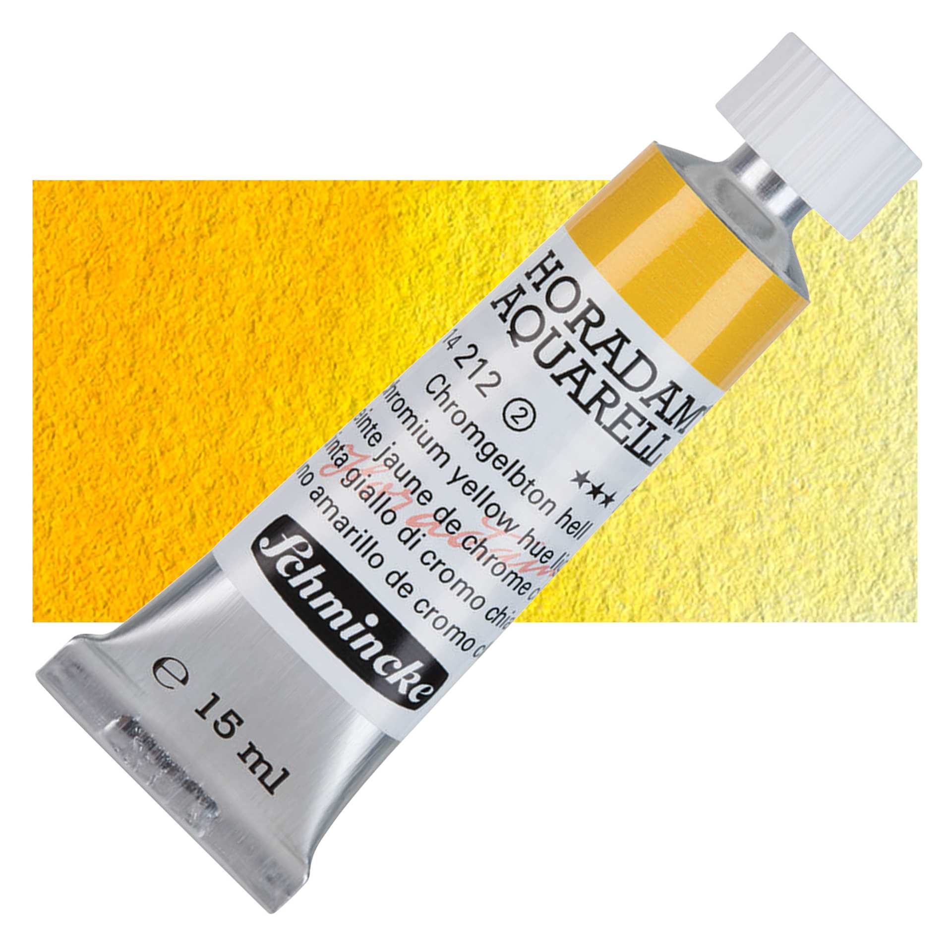 Schmincke Horadam Aquarell Watercolor - Chromium Yellow Hue Light, 15 ml tube and swatch