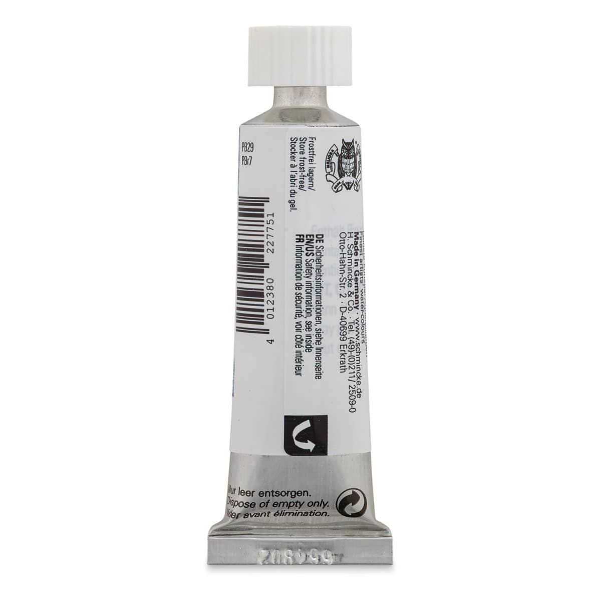Schmincke Horadam Aquarell Artist Watercolor - Tundra Blue, 15 ml tube (Back of tube)