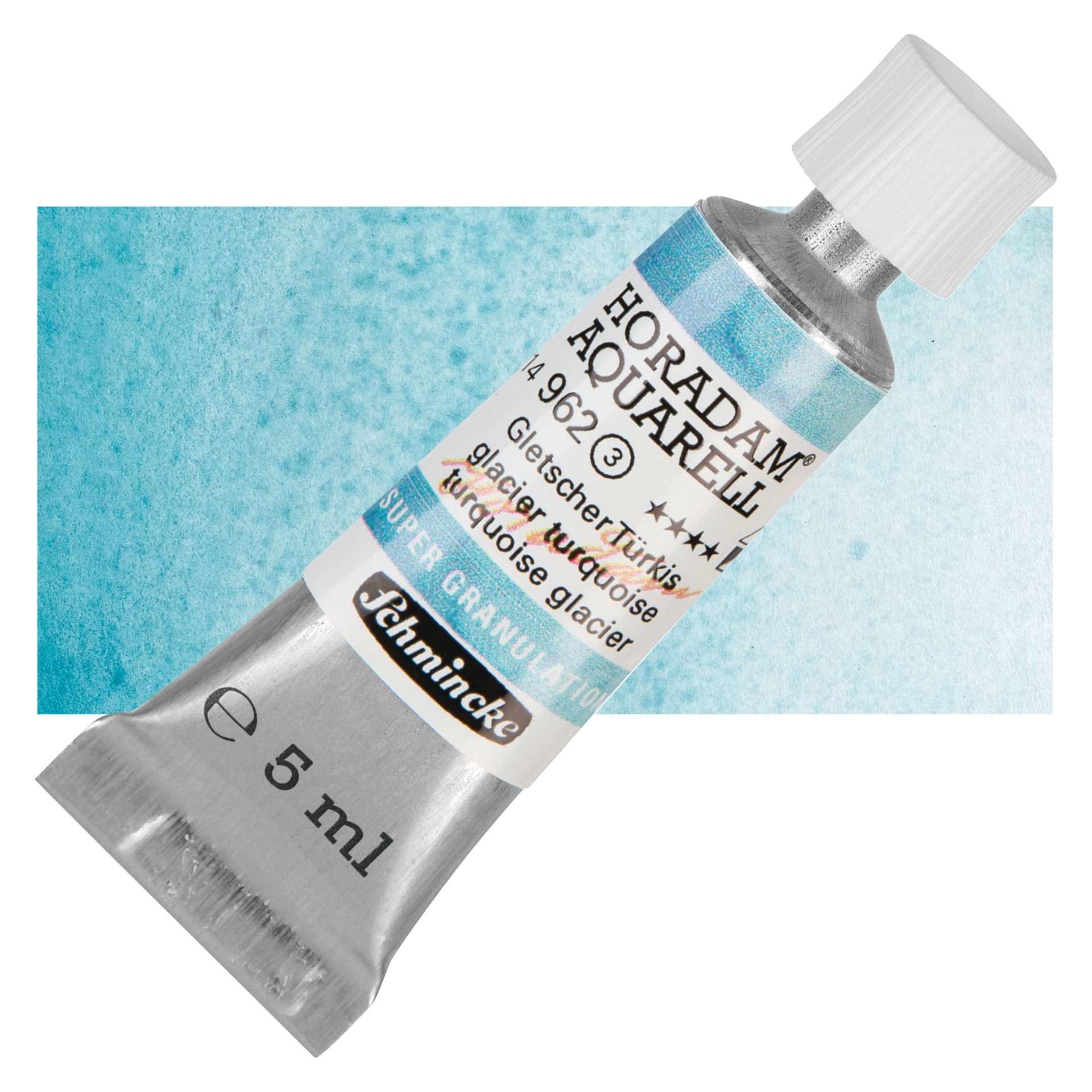 Schmincke Horadam Aquarell Watercolor - Glacier Turquoise, 5 ml tube and swatch