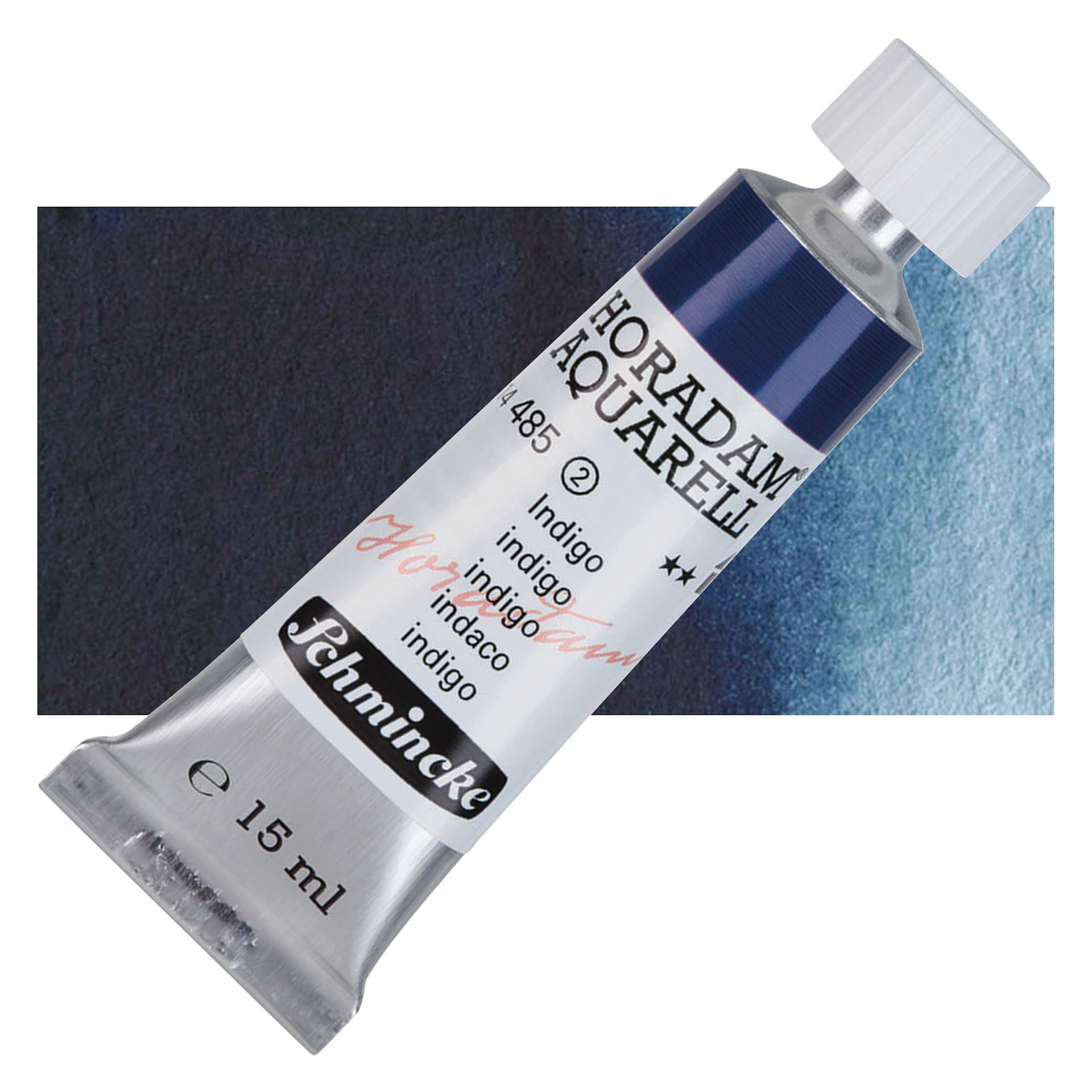 Schmincke Horadam Aquarell Watercolor - Indigo, 15 ml tube and swatch
