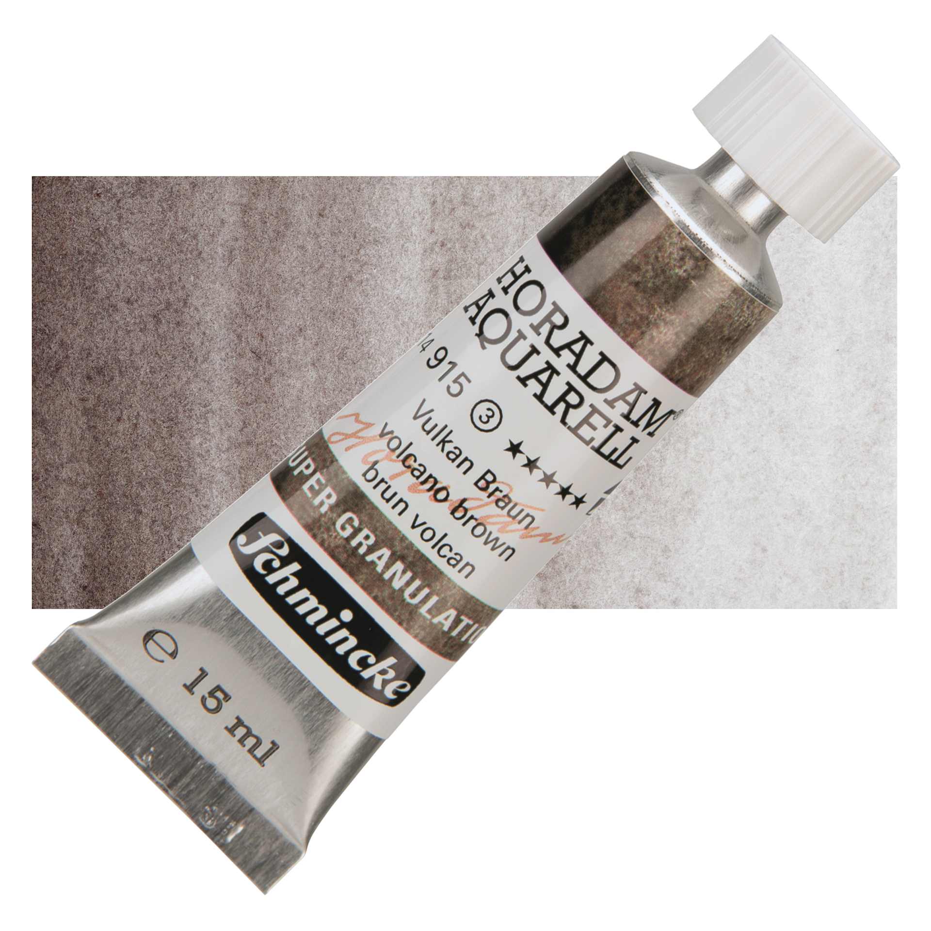 Schmincke Horadam Aquarell Artist Watercolor - Volcano Brown, Supergranulation, 15 ml, Tube and swatch