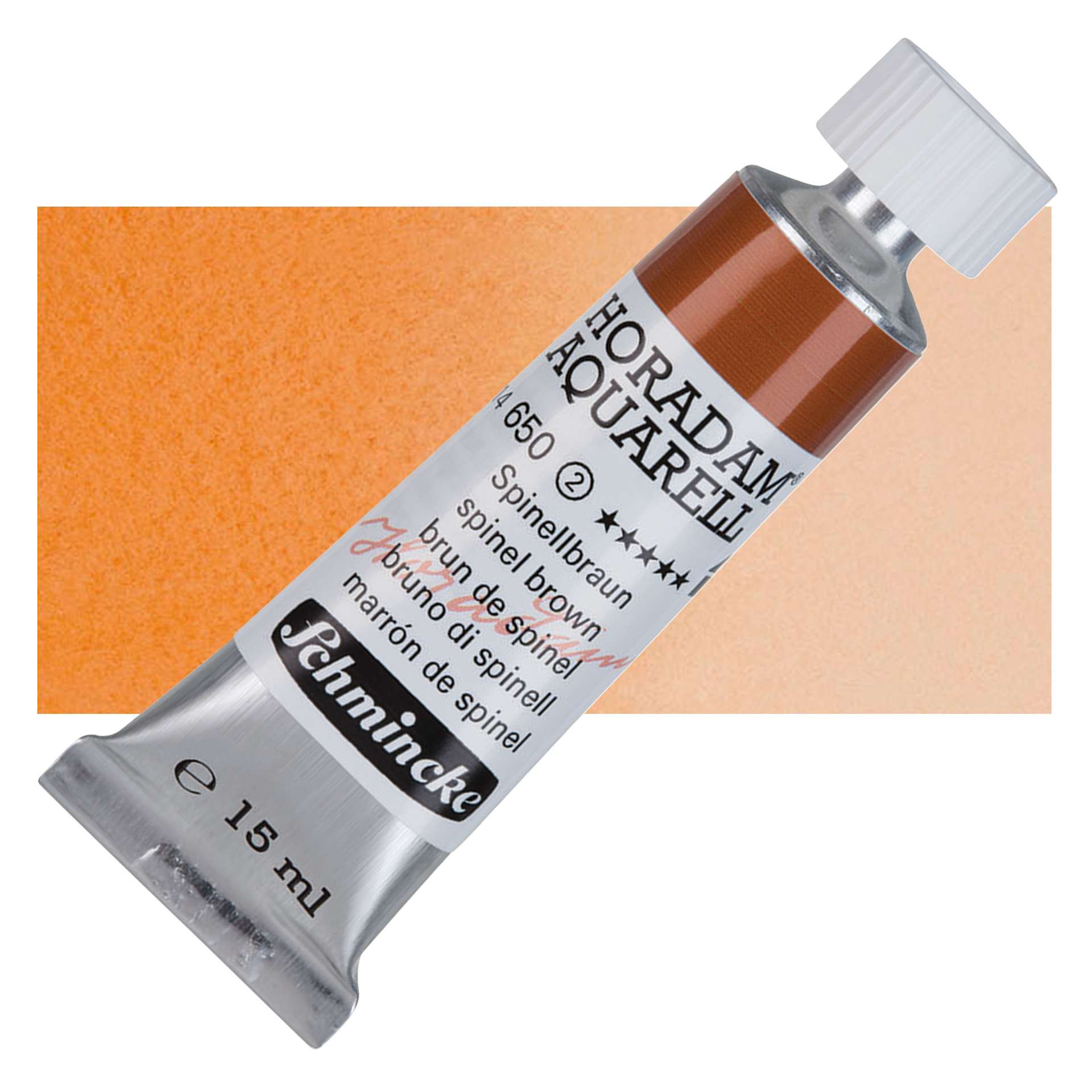 Schmincke Horadam Aquarell Watercolor - Spinel Brown, 15 ml tube and swatch