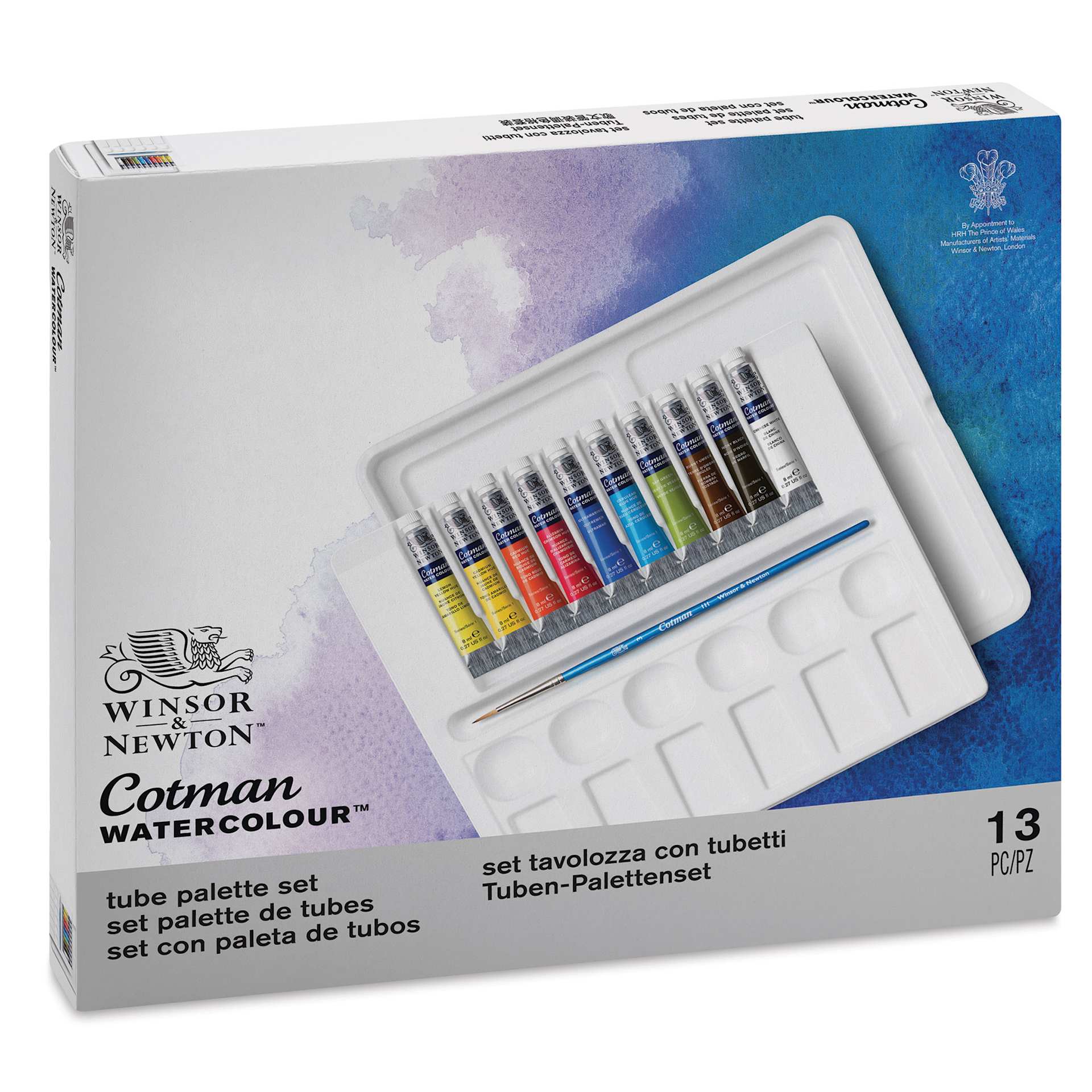 Winsor & Newton Cotman Watercolors - Set of 10 Tube Palette, Assorted Colors,  8 ml Tubes