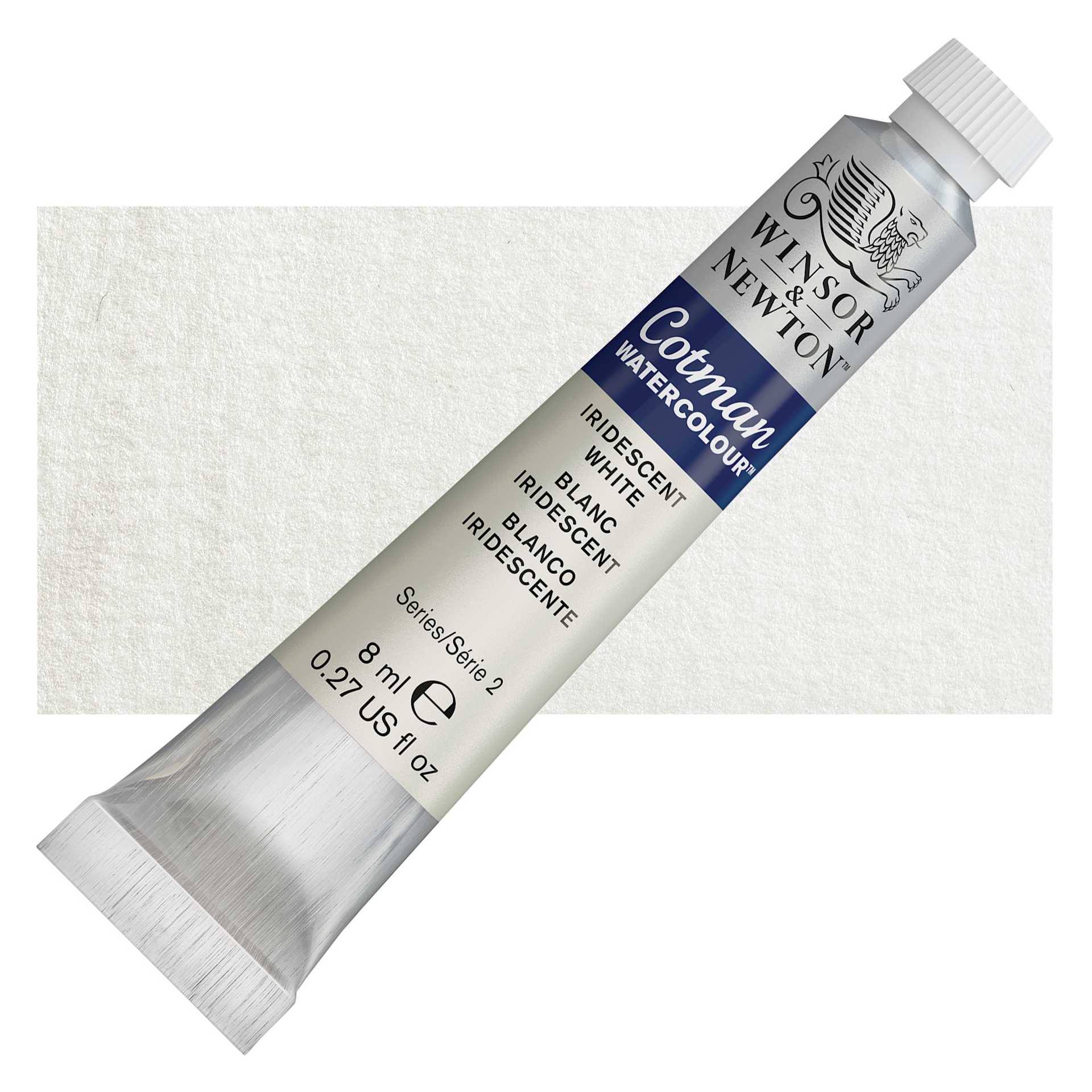 Winsor & Newton Cotman Watercolor - Iridescent White, 8 ml, Tube and swatch