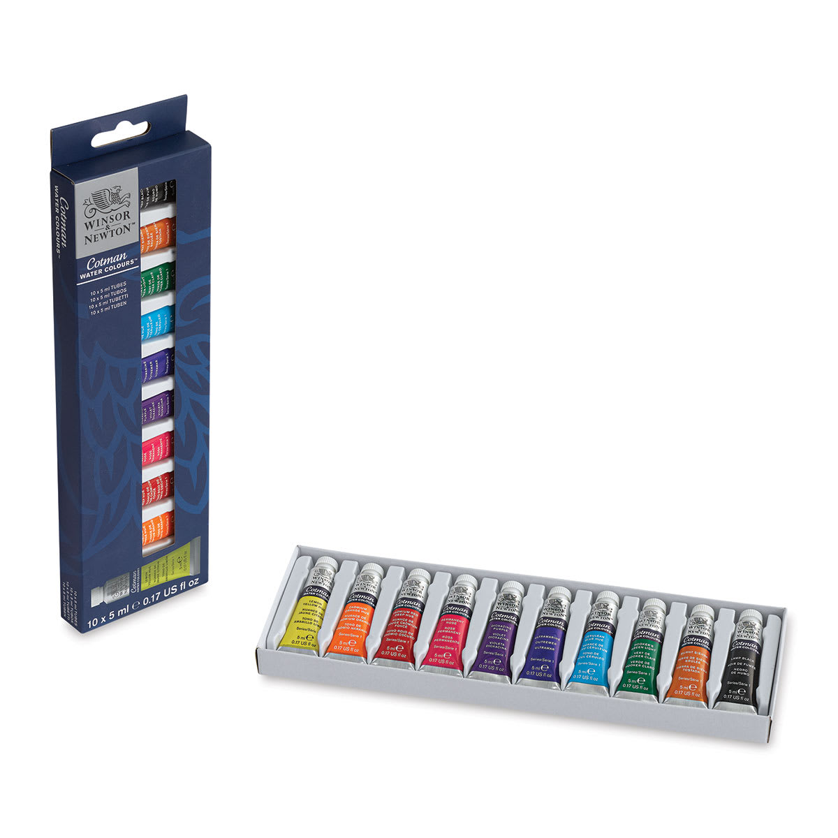 Winsor & Newton Cotman Watercolor Tube Set - Set of 10, Assorted Colors, 5 ml, Tubes (Tubes in tray shown with packaging) Winsor & Newton Cotman Watercolor Tube Set - Set of 10, Assorted Colors, 5 ml, Tubes (Tubes in tray shown with packaging)