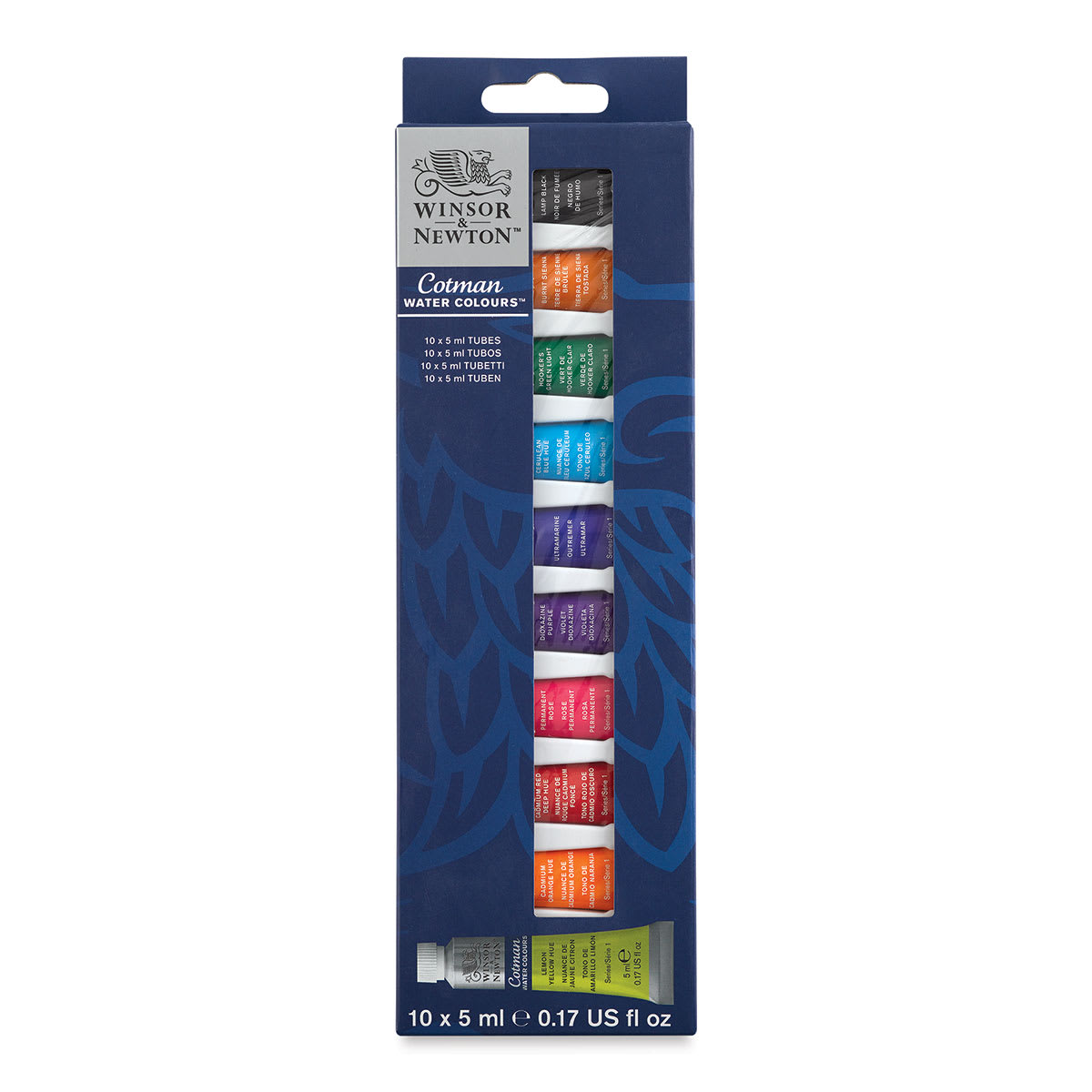Winsor & Newton Cotman Watercolor Tube Set - Set of 10, Assorted Colors, 5 ml, Tubes (Front of packaging) Winsor & Newton Cotman Watercolor Tube Set - Set of 10, Assorted Colors, 5 ml, Tubes (Front of packaging)