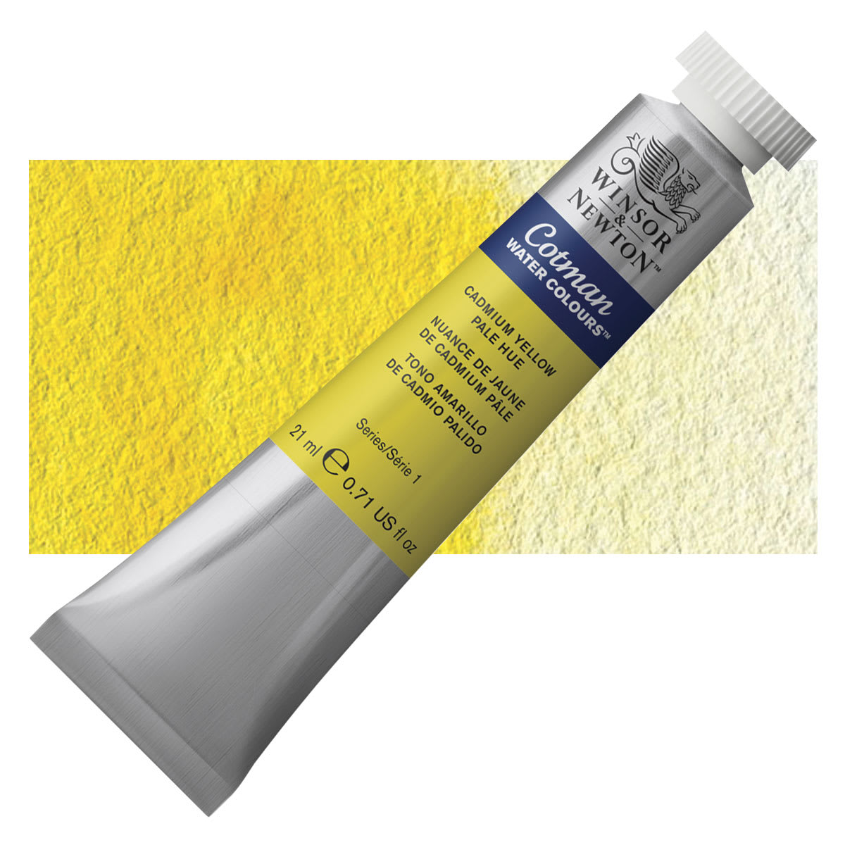 Winsor & Newton Cotman Watercolor - Cadmium Yellow Pale Hue, 21 ml tube and swatch