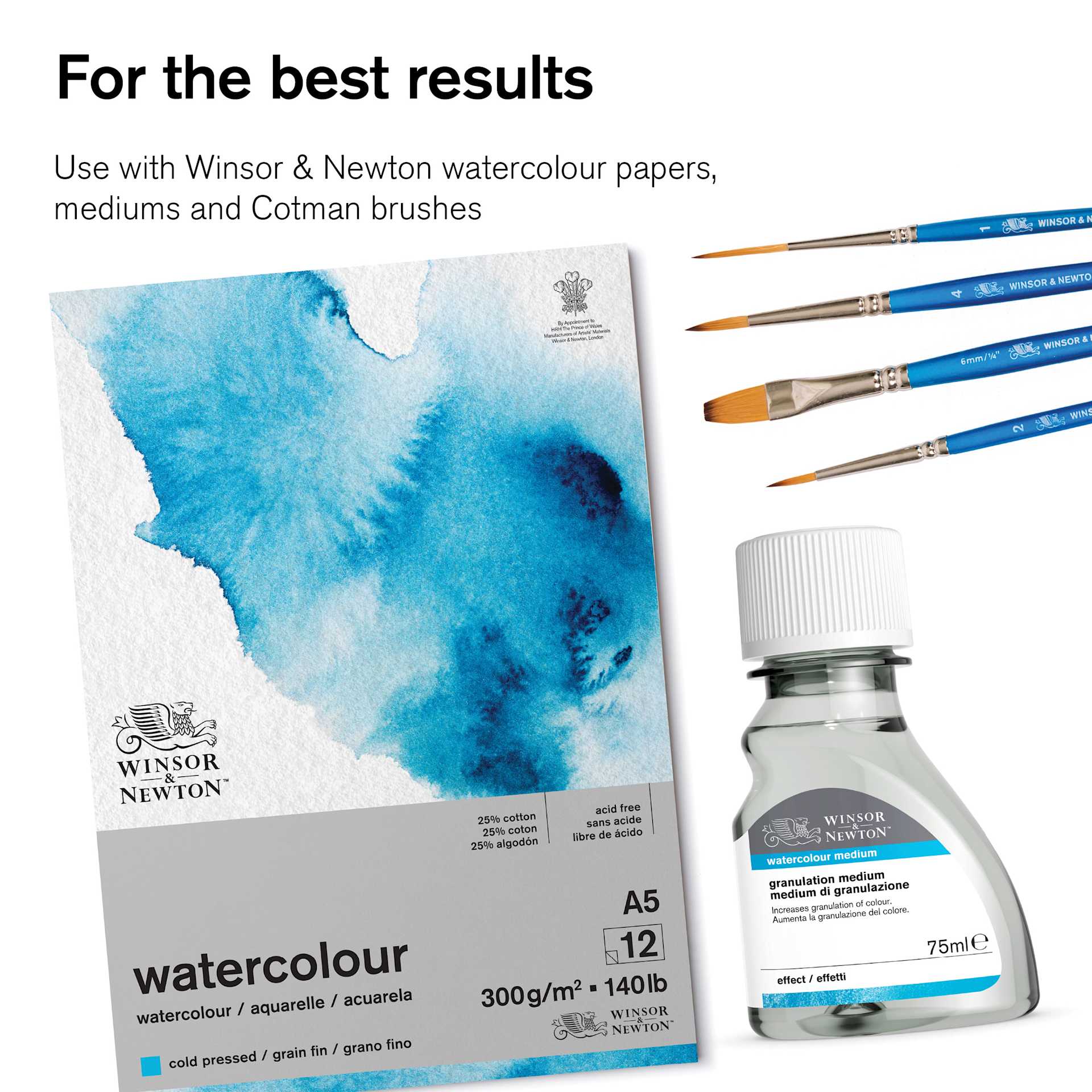 For the best results use with Winsor and Newton watercolor papers, mediums, and brushes. For the best results use with Winsor and Newton watercolor papers, mediums, and brushes.