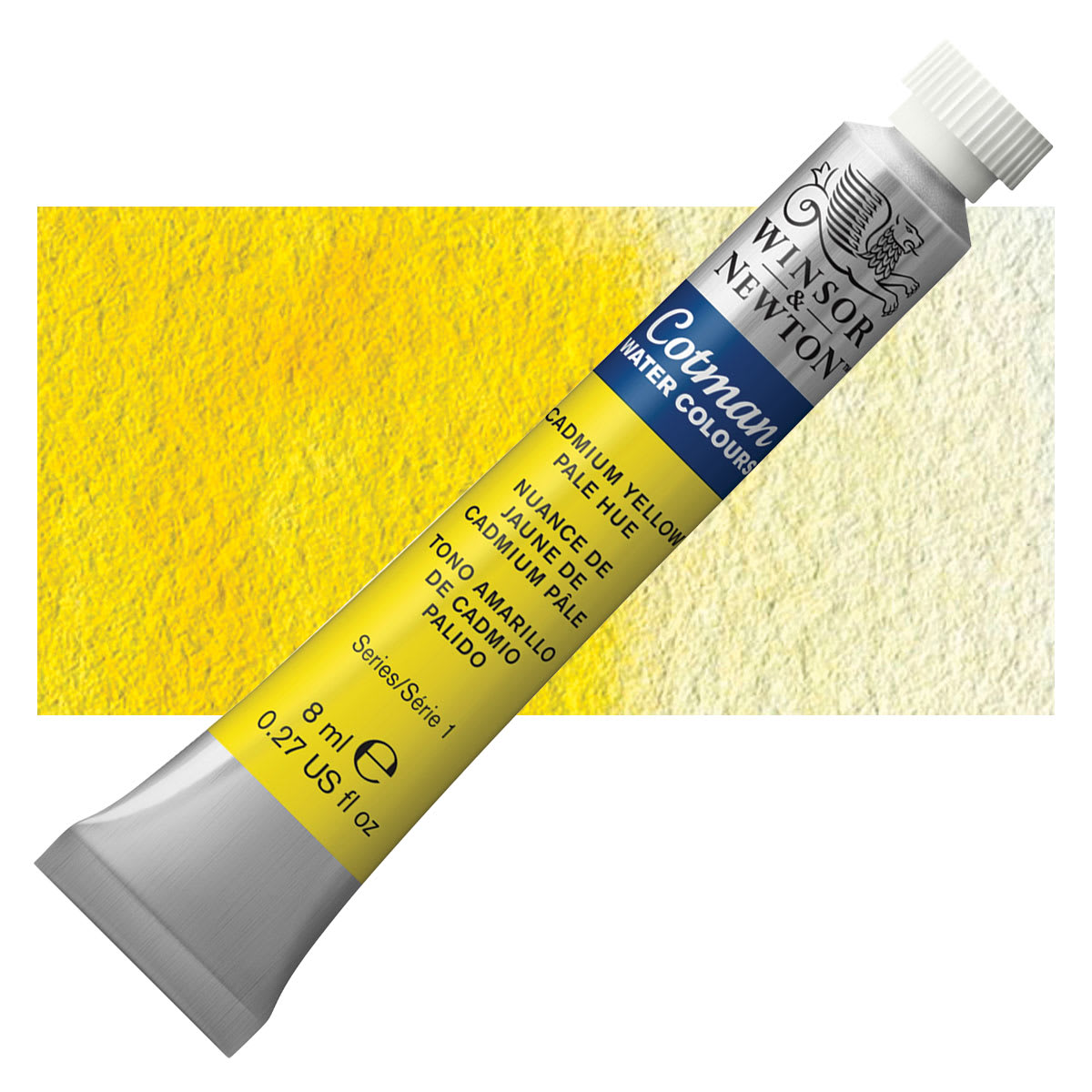 Winsor & Newton Cotman Watercolor - Cadmium Yellow Pale Hue, 8 ml tube and swatch
