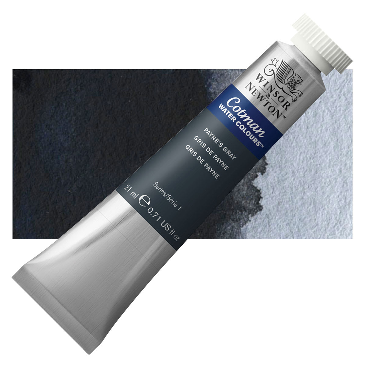 Winsor & Newton Cotman Watercolor - Payne's Gray, 21 ml tube and swatch