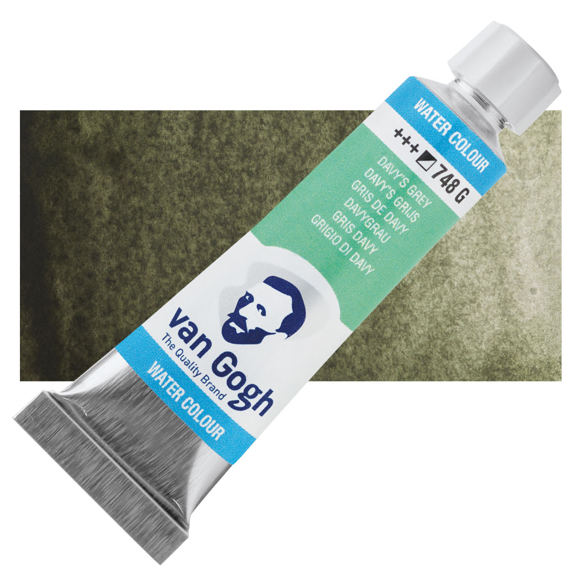 Van Gogh Watercolor - Davy's Gray, 10 ml tube and swatch