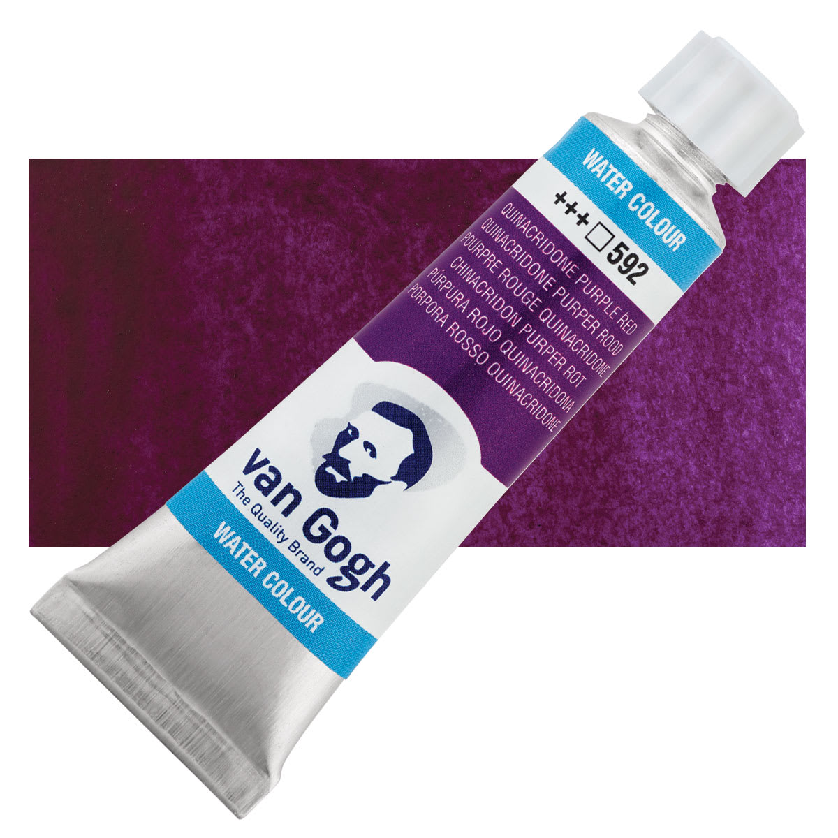 Van Gogh Watercolor - Quinacridone Purple Red, 10 ml tube and swatch