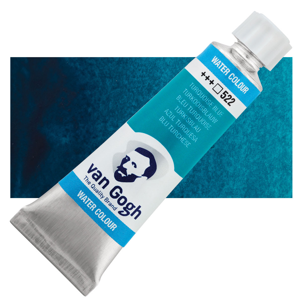 Van Gogh Watercolor - Turquoise Blue, 10 ml tube and swatch
