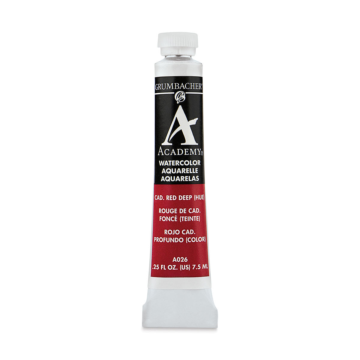 Grumbacher Academy Watercolor - Cadmium Red Deep Hue, 7.5 ml tube