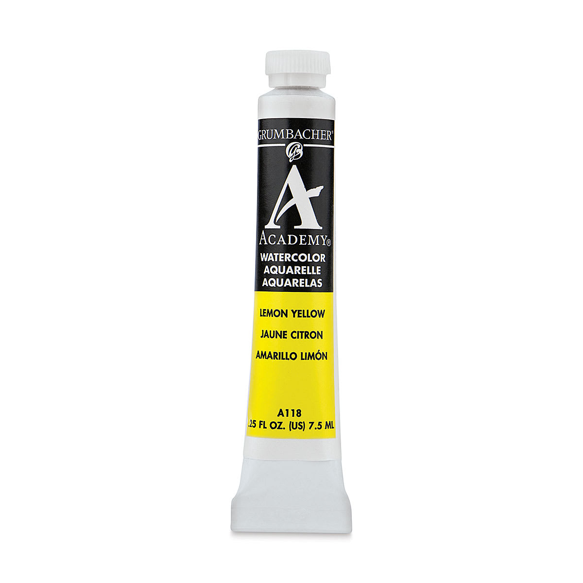 Grumbacher Academy Watercolor - Lemon Yellow, 7.5 ml tube