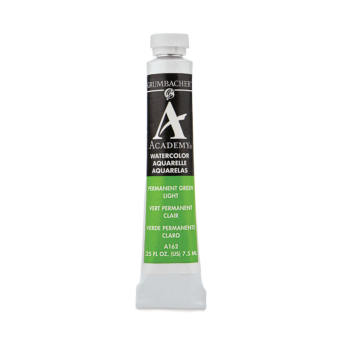 Grumbacher Academy Watercolor - Permanent Green Light, 7.5 ml tube