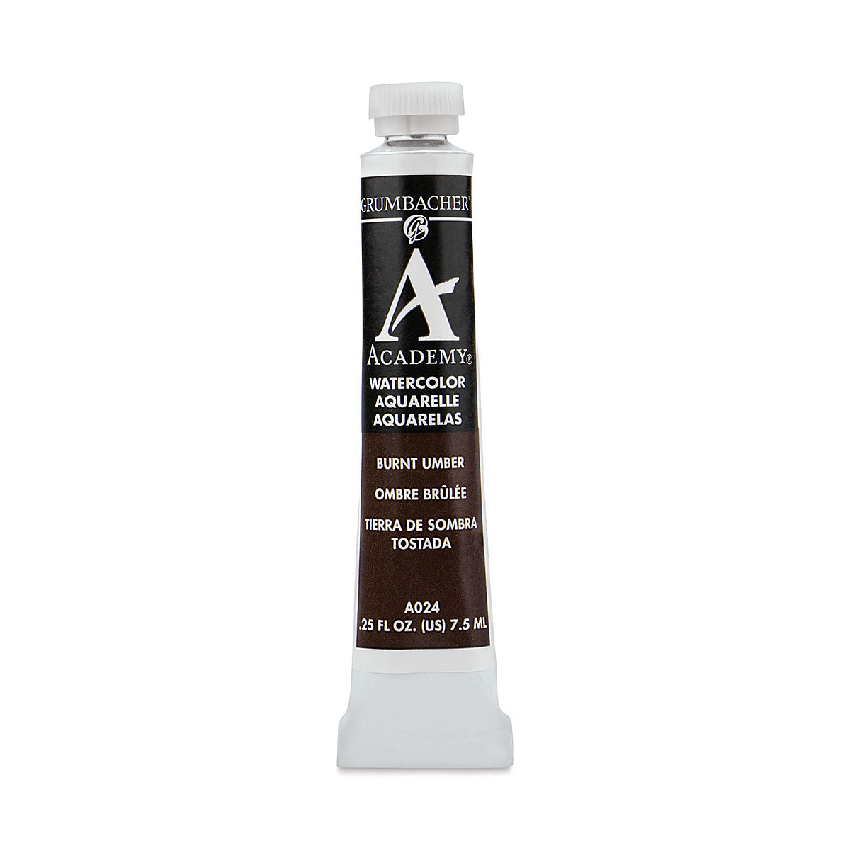 Grumbacher Academy Watercolor - Burnt Umber, 7.5 ml tube