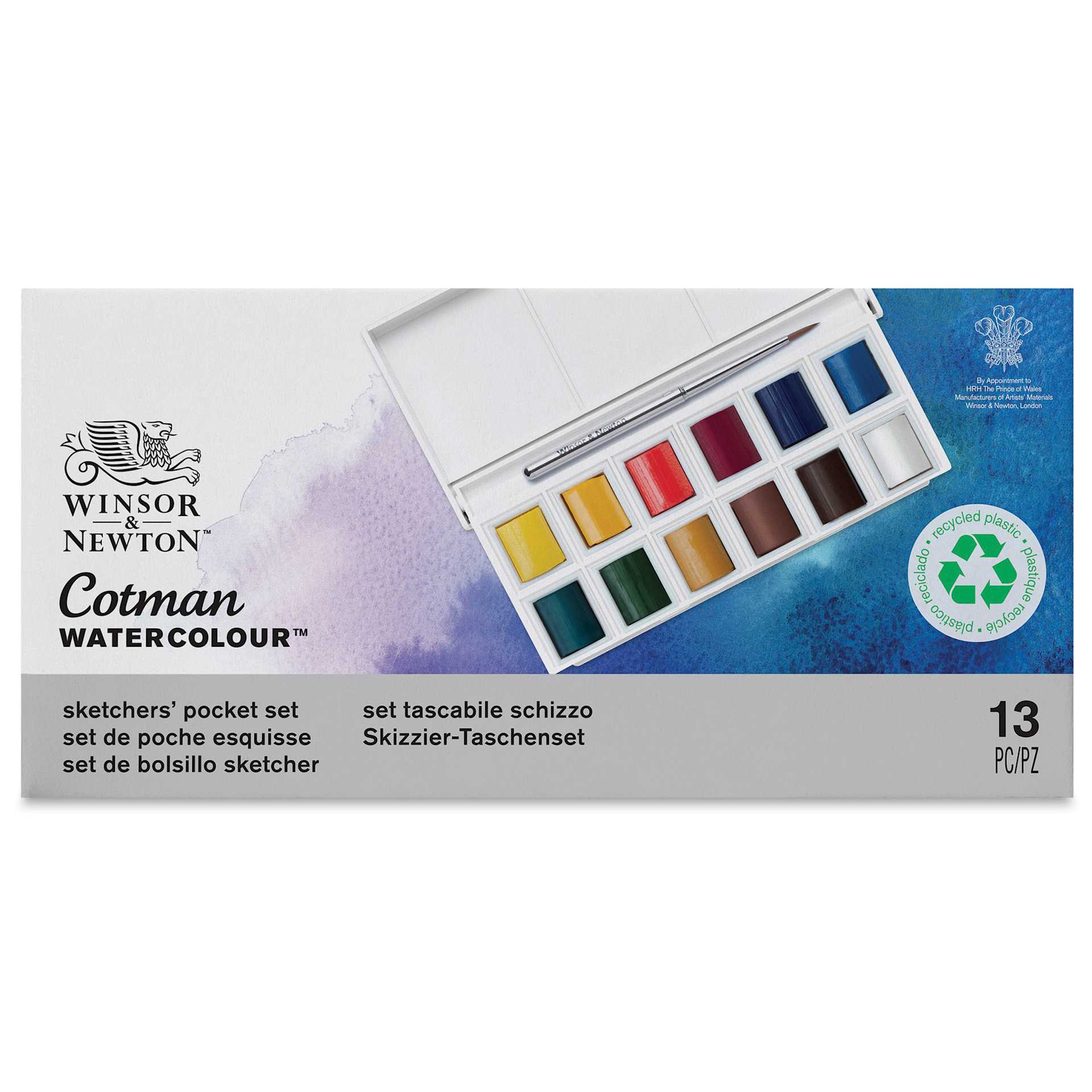 Winsor & Newton Cotman - Sketcher’s Pocket Set, Set of 12, Assorted Colors, Half Pans front of package