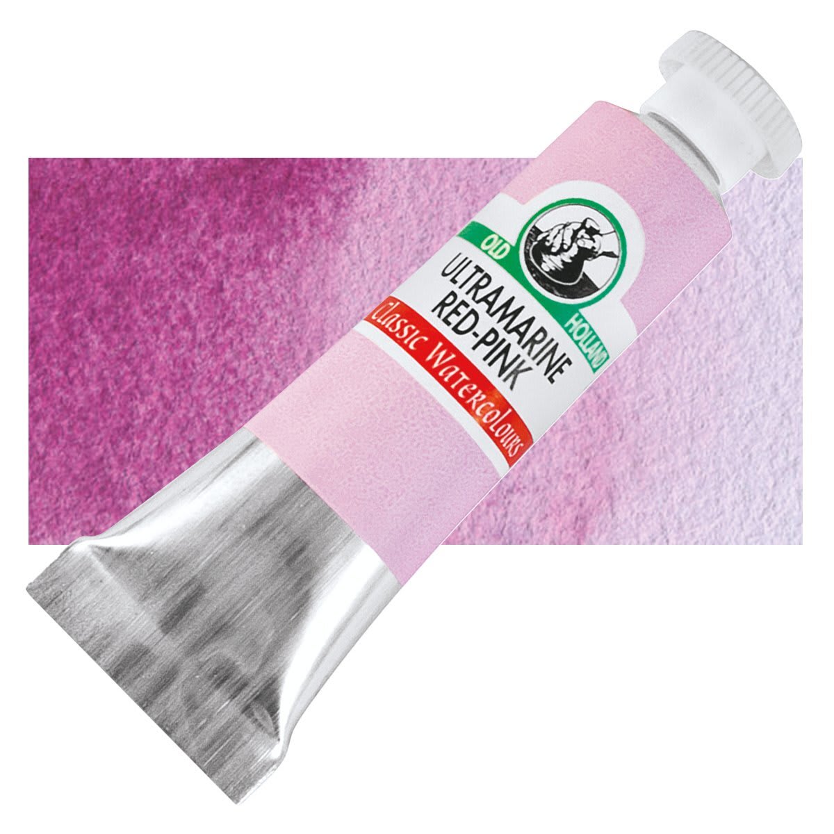 Old Holland Classic Artist Watercolor - Ultramarine Red Pink, 6 ml tube and swatch