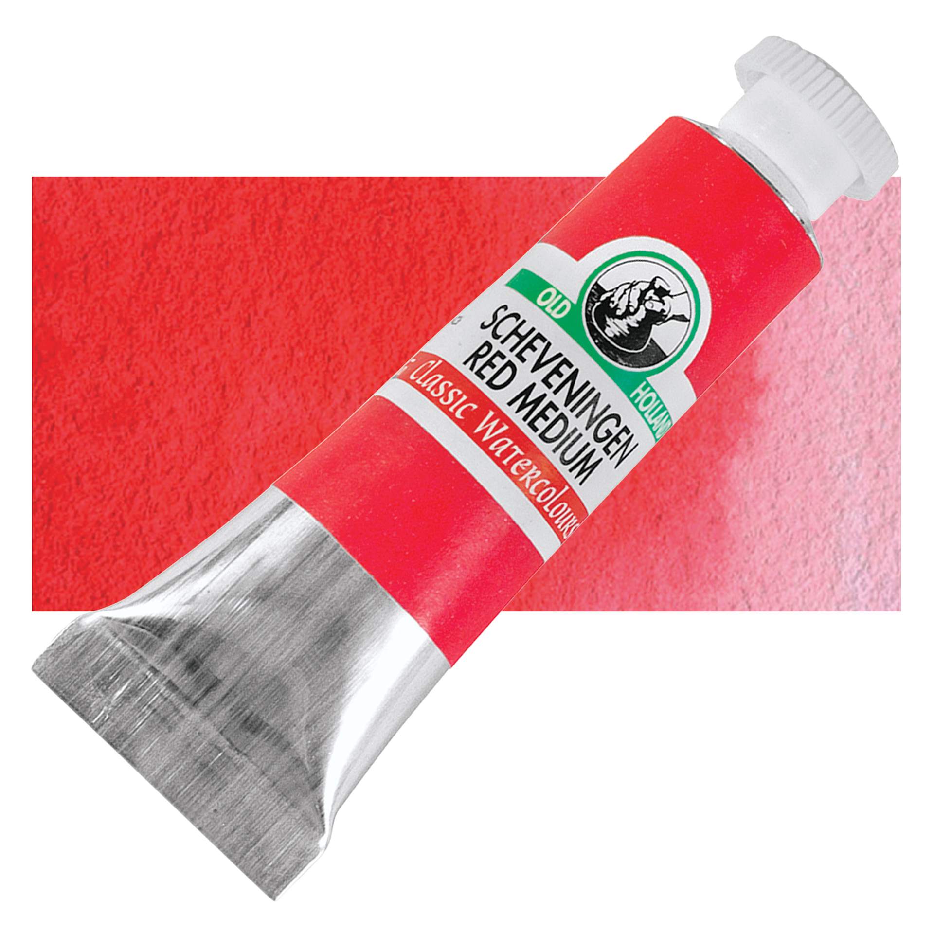 Old Holland Classic Artist Watercolor - Scheveningen Red Medium, 6 ml tube with swatch