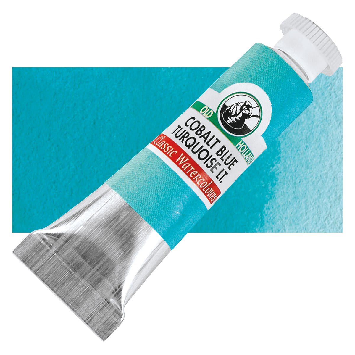 Old Holland Classic Artist Watercolor - Cobalt Blue Turquoise Light, 6 ml tube and swatch
