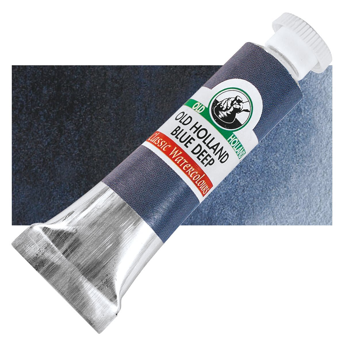 Old Holland Classic Artist Watercolor - Old Holland Blue Deep, 6 ml tube and swatch