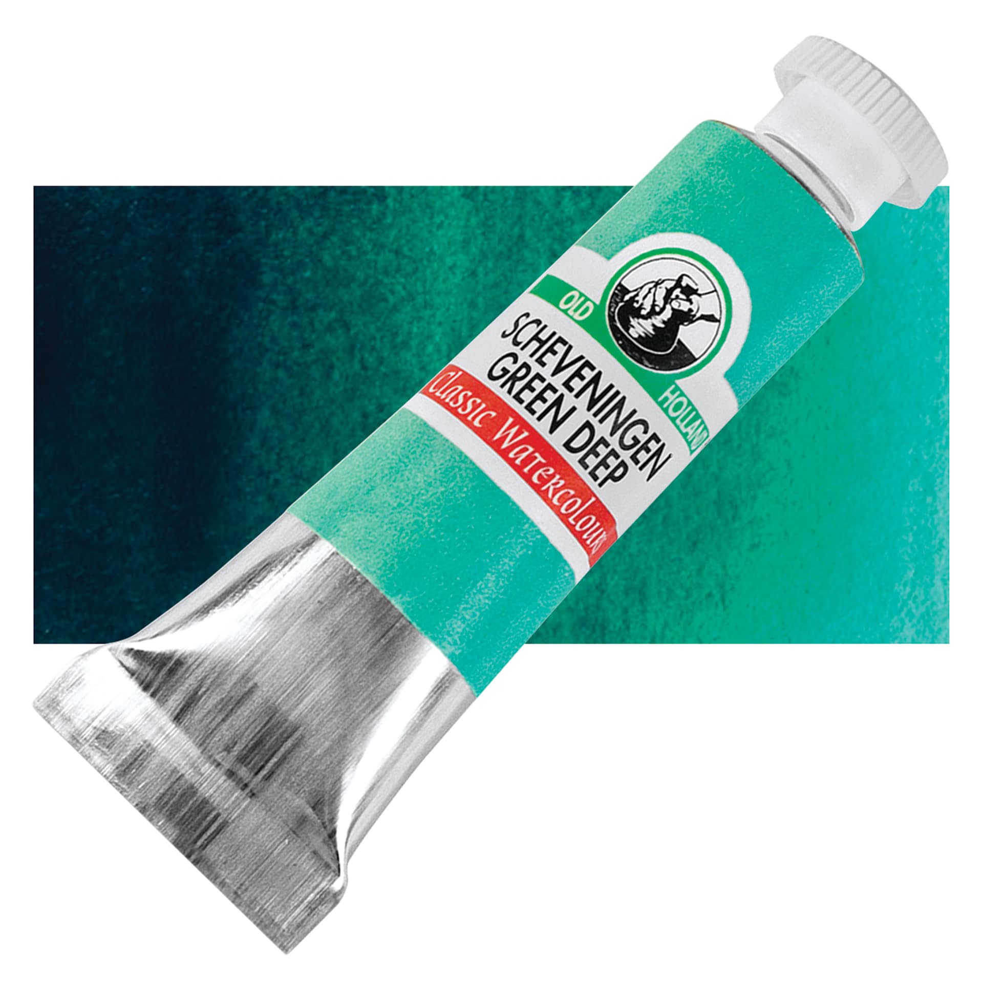 Old Holland Classic Artist Watercolor - Scheveningen Green Deep, 6 ml tube with swatch