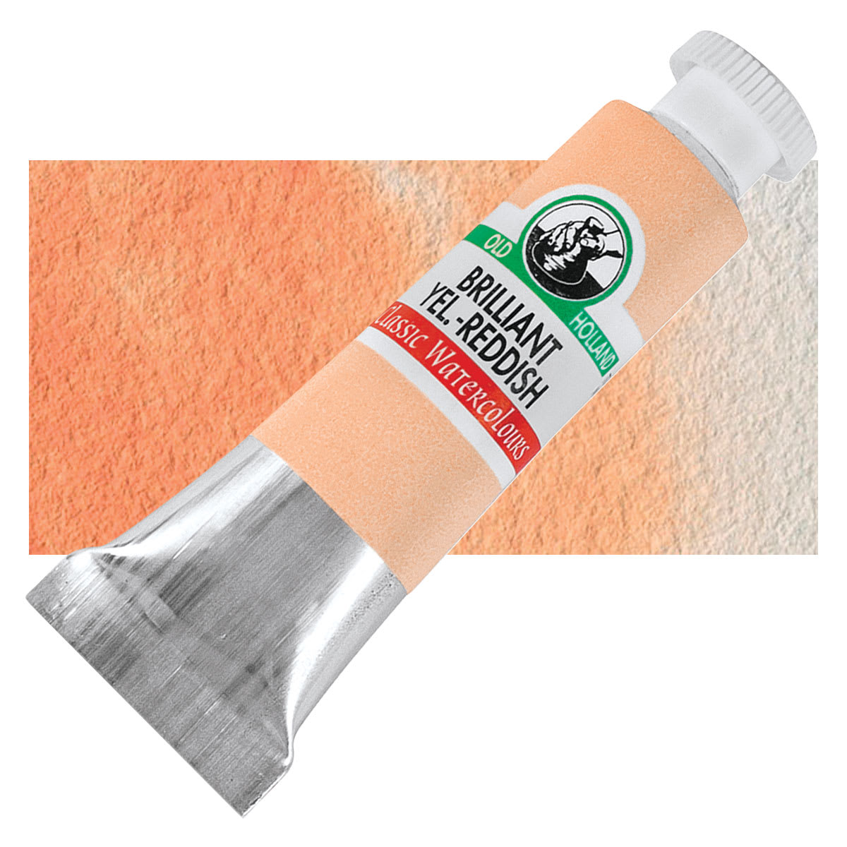 Old Holland Classic Artist Watercolor - Brilliant Yellow-Reddish, 6 ml tube and swatch