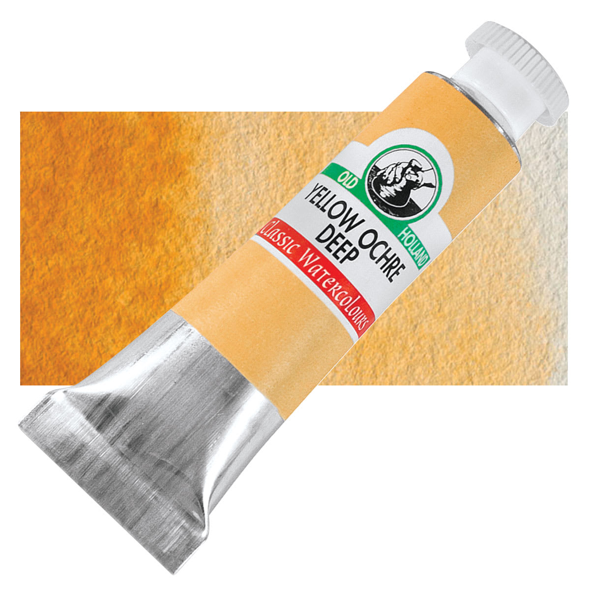 Old Holland Classic Artist Watercolor - Yellow Ochre Deep, 6 ml tube and swatch