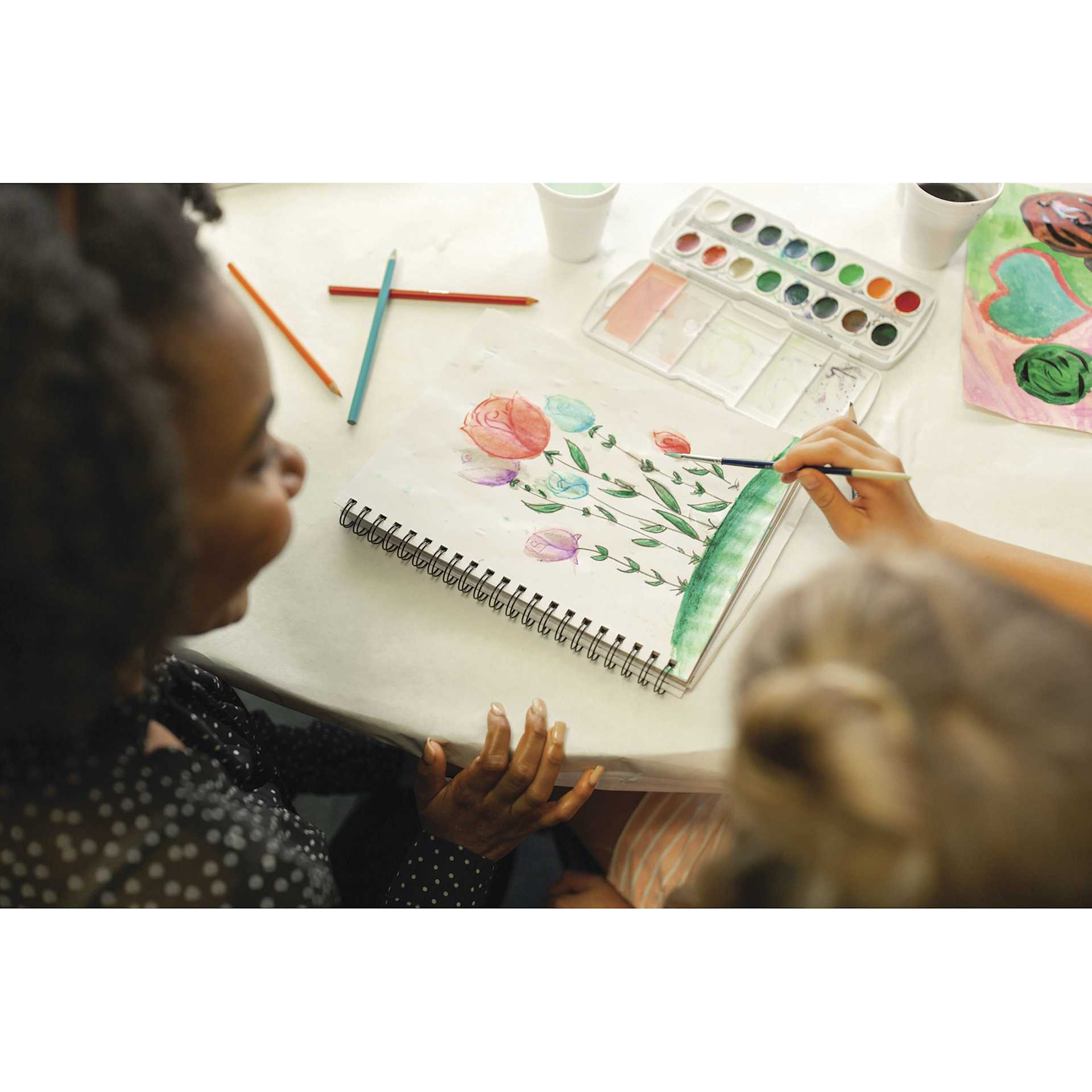 Prang Washable Watercolors - Set of 16, Assorted Colors, Oval Pans, on desk Prang Washable Watercolors - Set of 16, Assorted Colors, Oval Pans, on desk