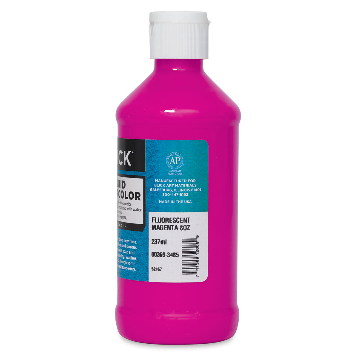 Blick Liquid Watercolor - Fluorescent Magenta, 8 oz bottle (Side)