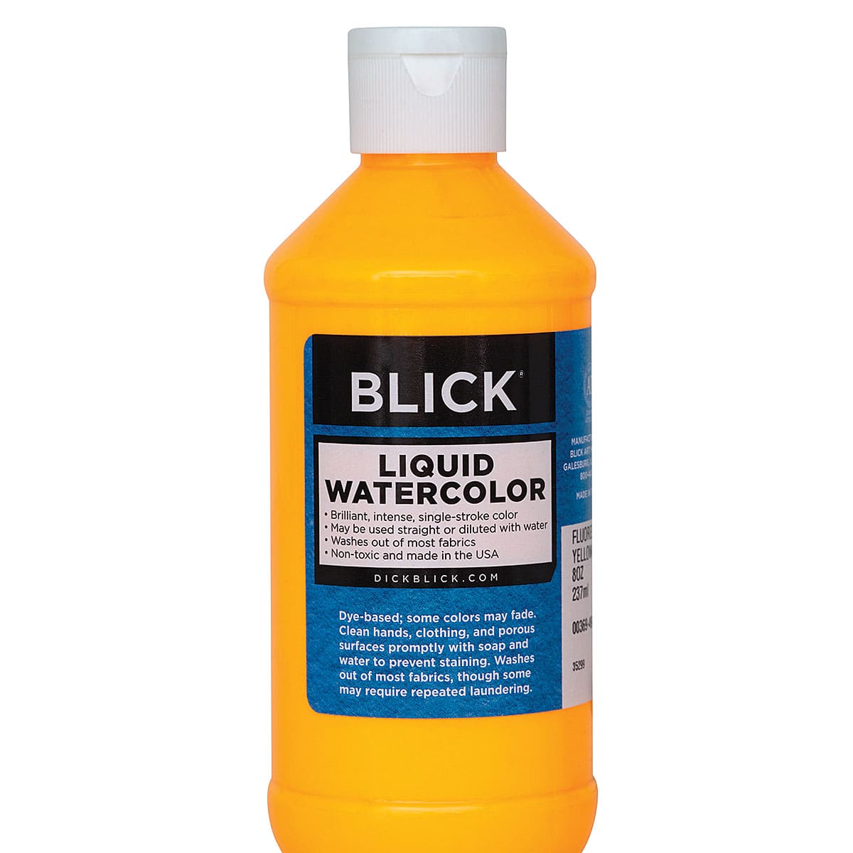 Blick Liquid Watercolor - Fluorescent Yellow Orange, 8 oz bottle Blick Liquid Watercolor - Fluorescent Yellow Orange, 8 oz bottle